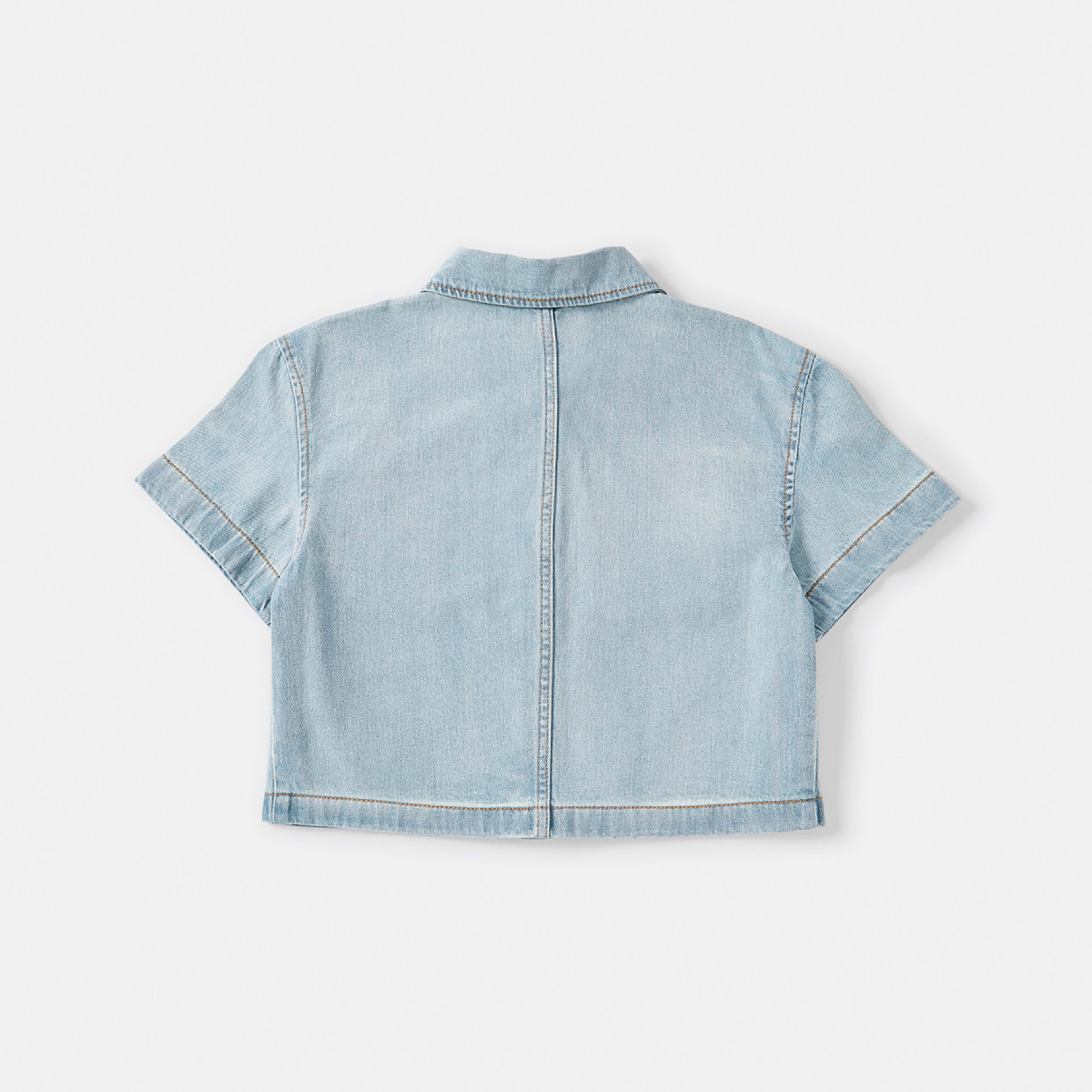 8 Cropped Denim Shirt Lit Denim, 8 of 8