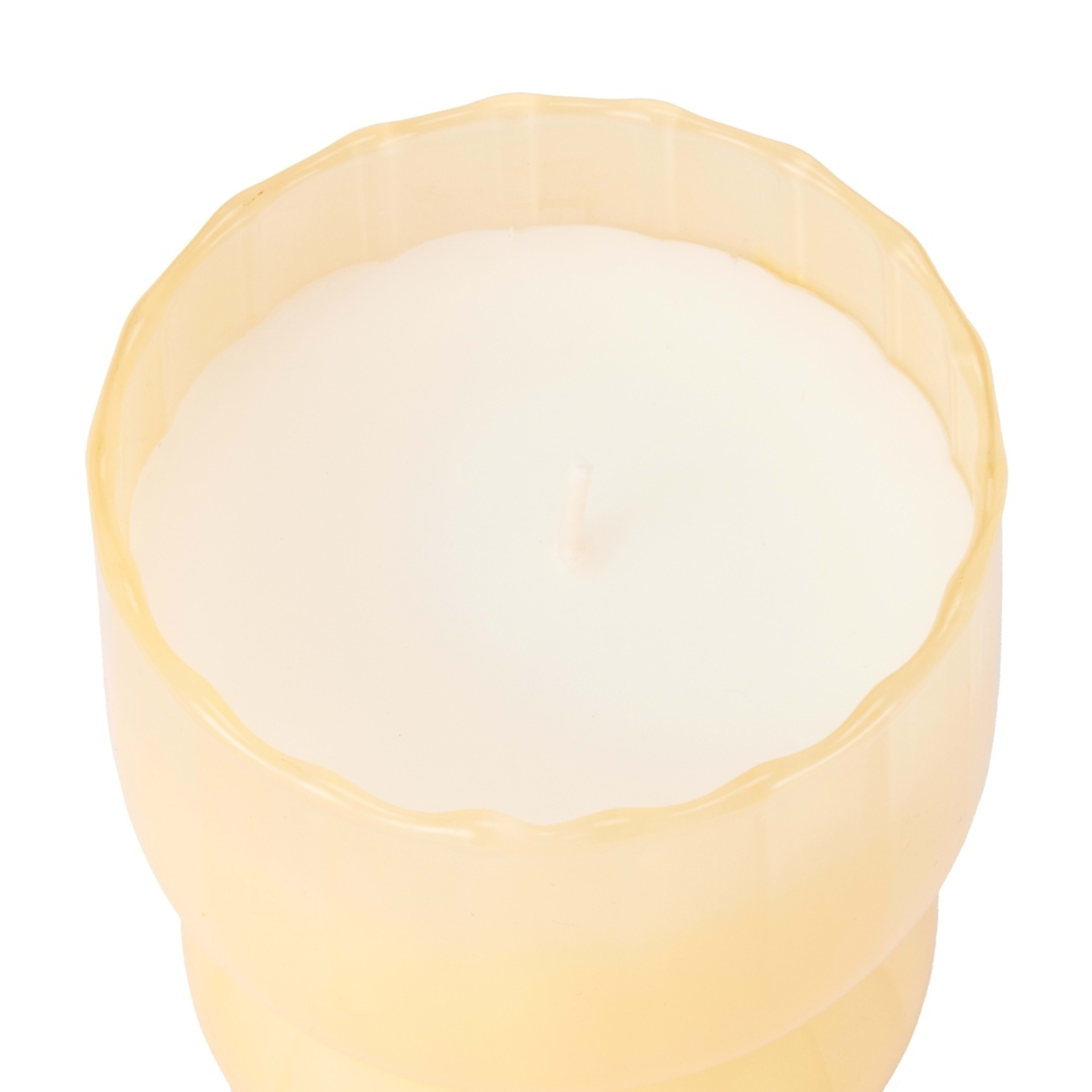 3 Citrus and Floral Swirl Glass Candle - Yellow, 3 of 8