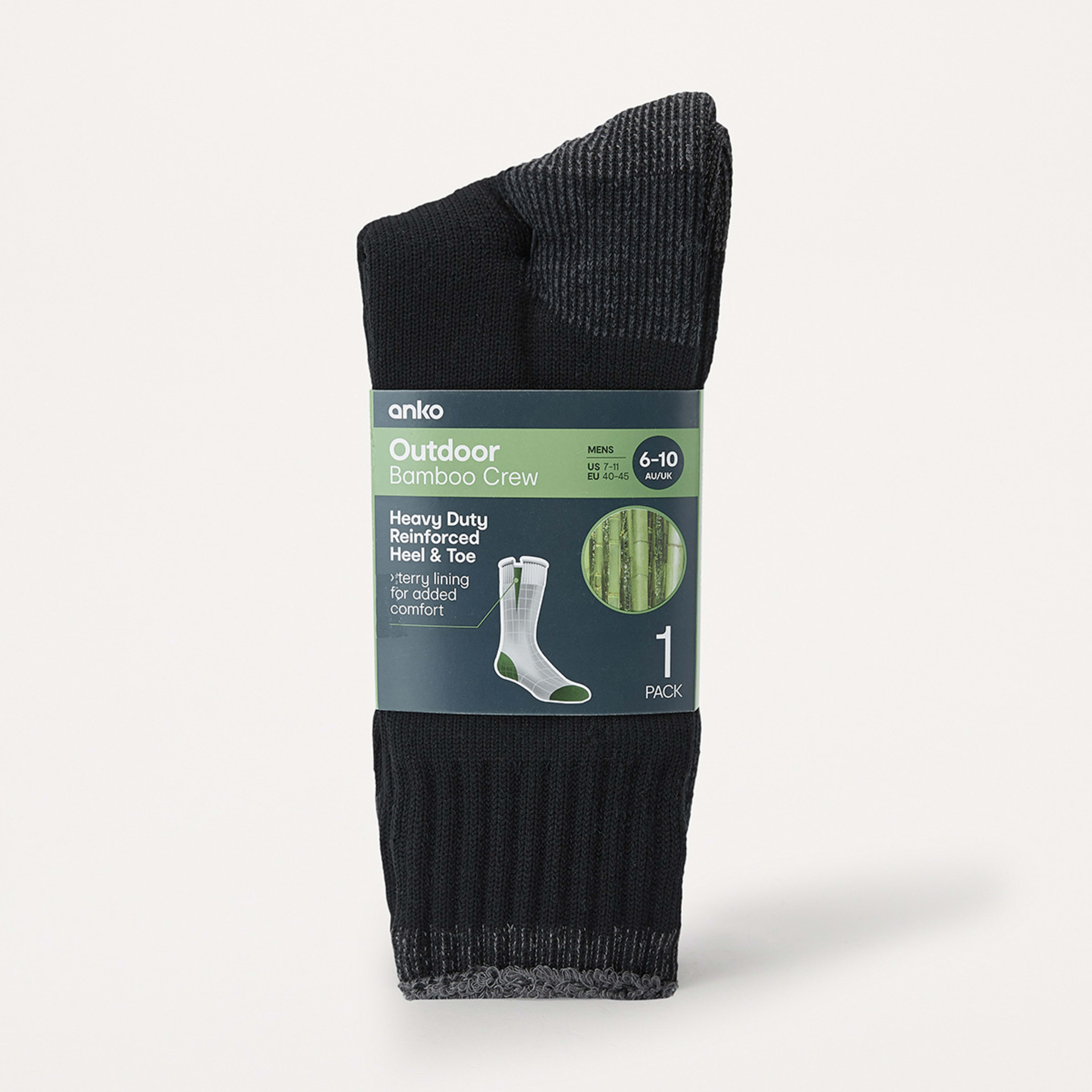 3 Bamboo Socks Blkgry, 3 of 3