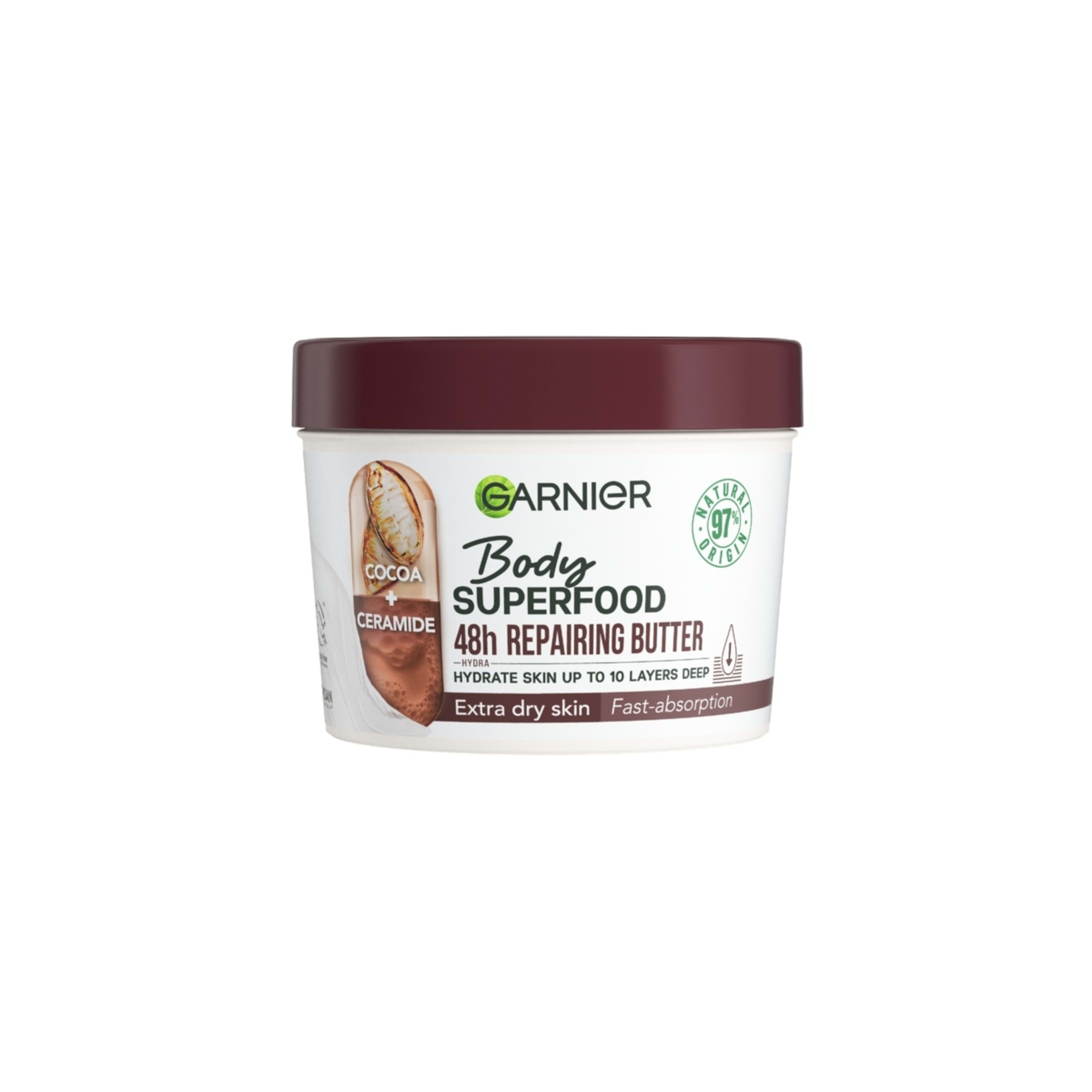 Garnier Body Superfood 48H Repairing Butter Cream 380ml Cocoa and