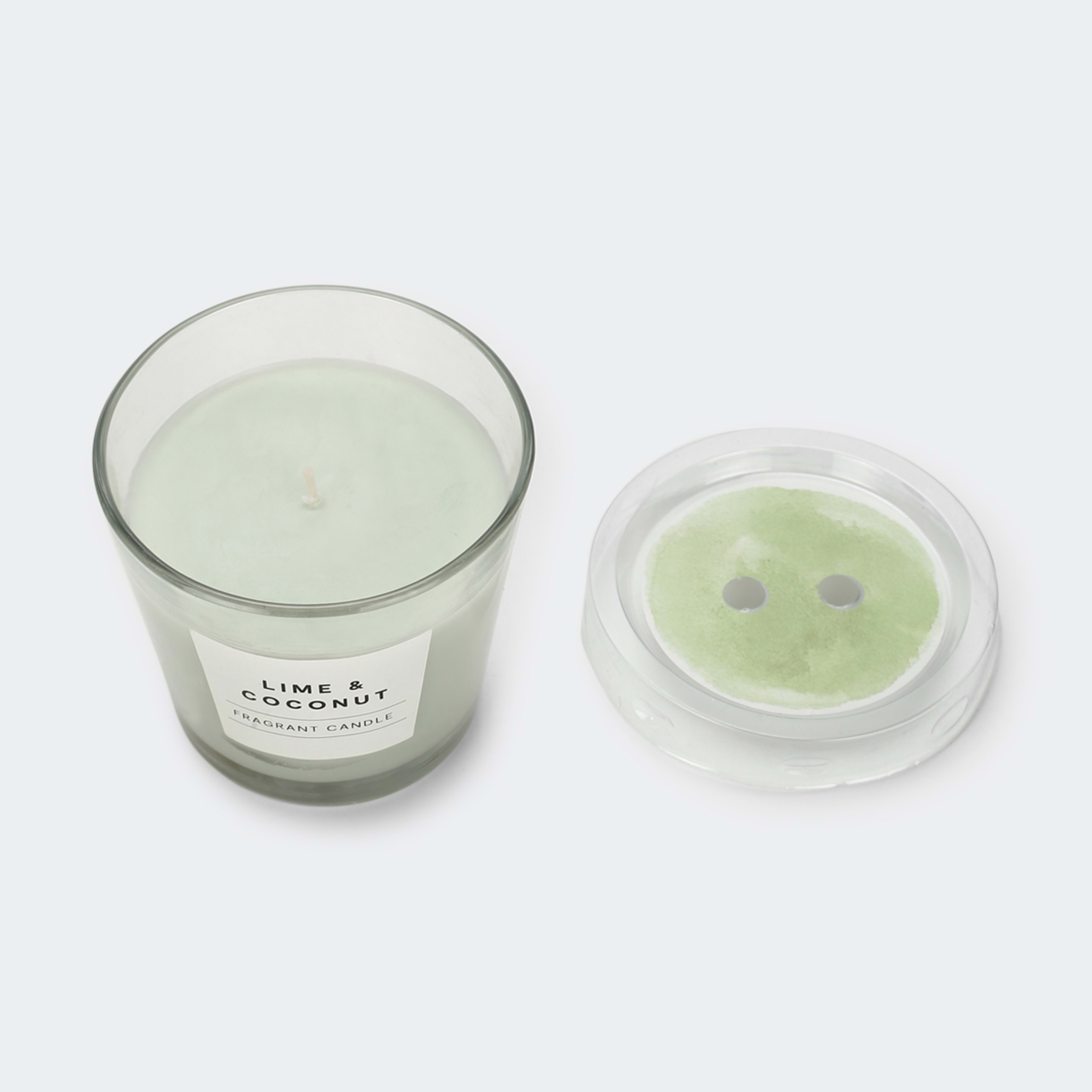 Lime and Coconut Fragrant Candle in Glass Kmart