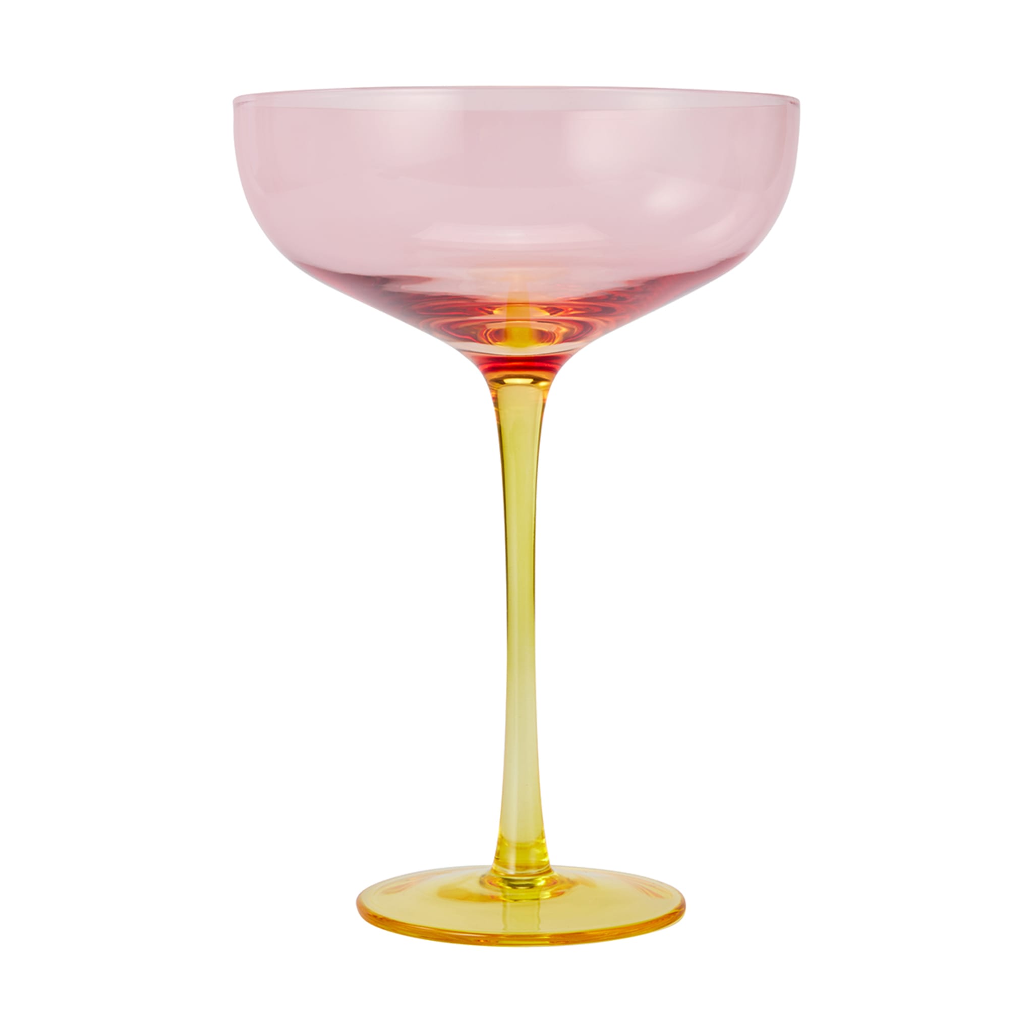 4 Two Tone Pink and Yellow Coupe Glasses Kmart