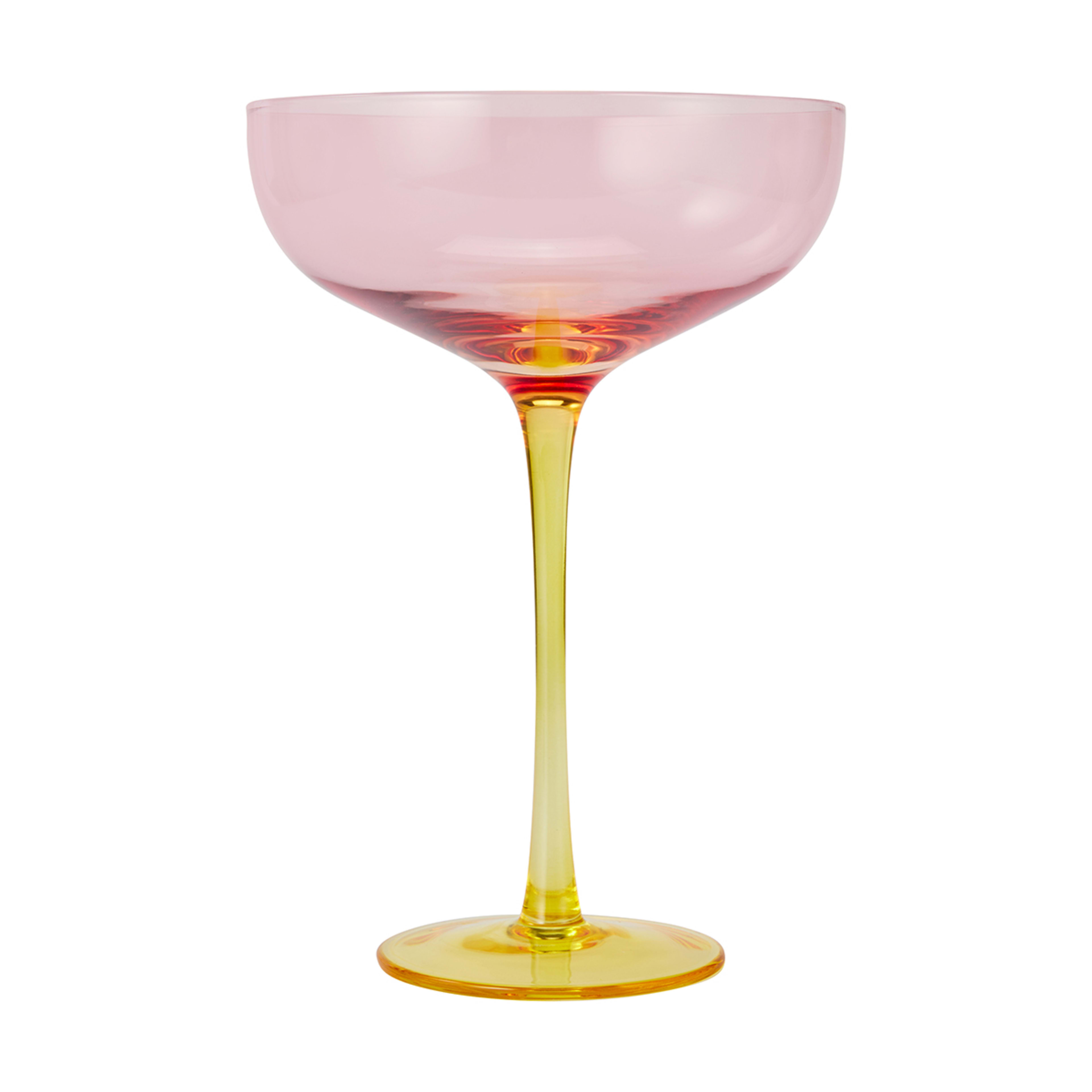 4 Two Tone Pink and Yellow Coupe Glasses Kmart