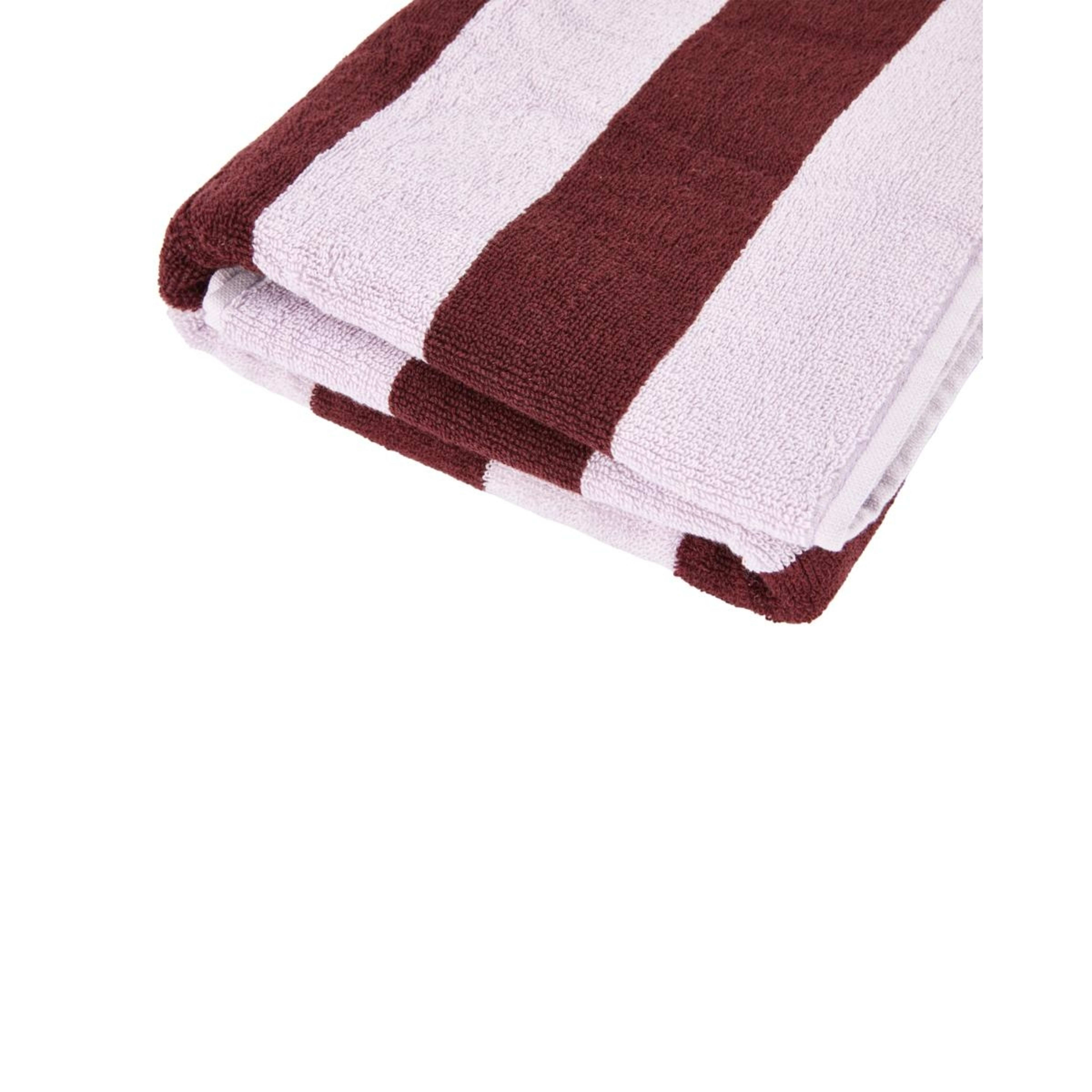 4 Stripe Cotton Bath Towel - Port, 4 of 5