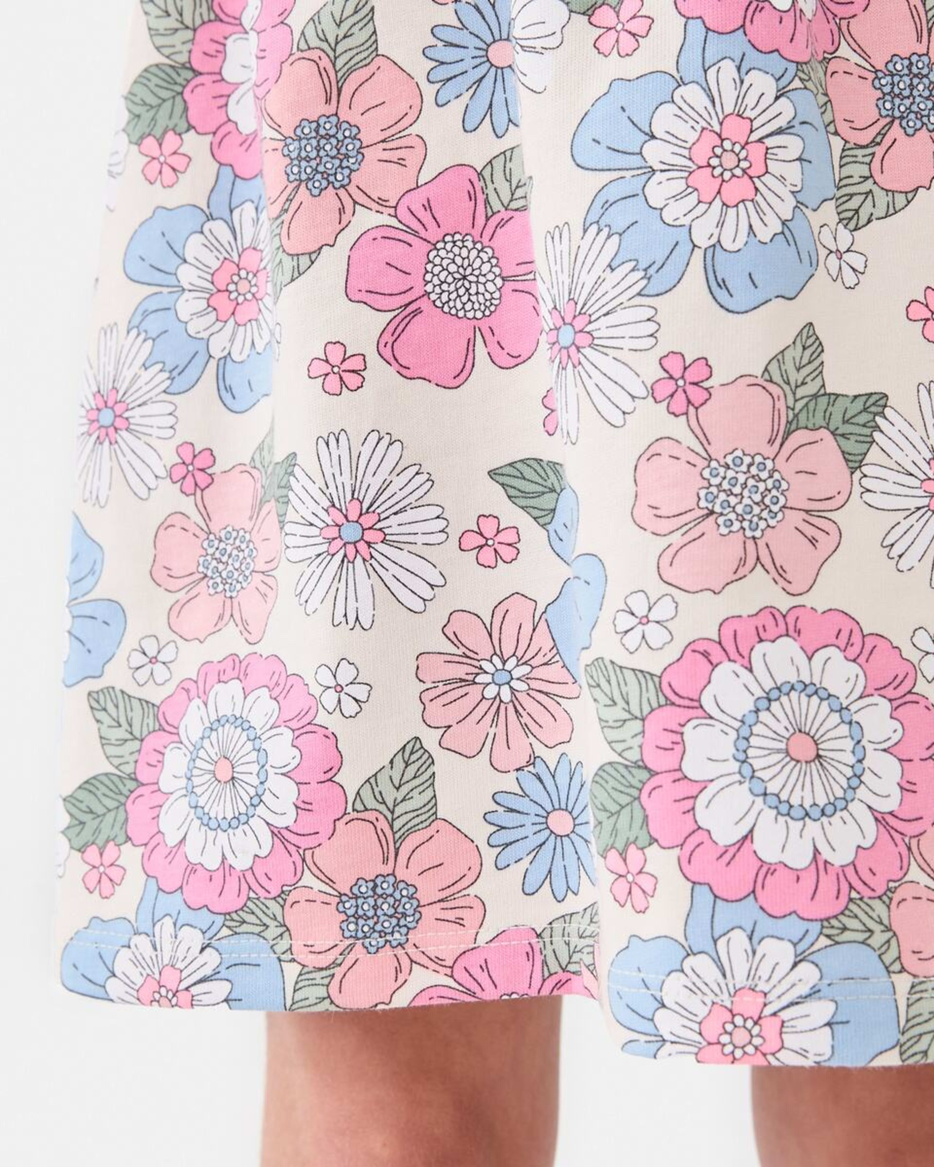 5 Jersey Dress RETRO BLOOMS CHALK, 5 of 7
