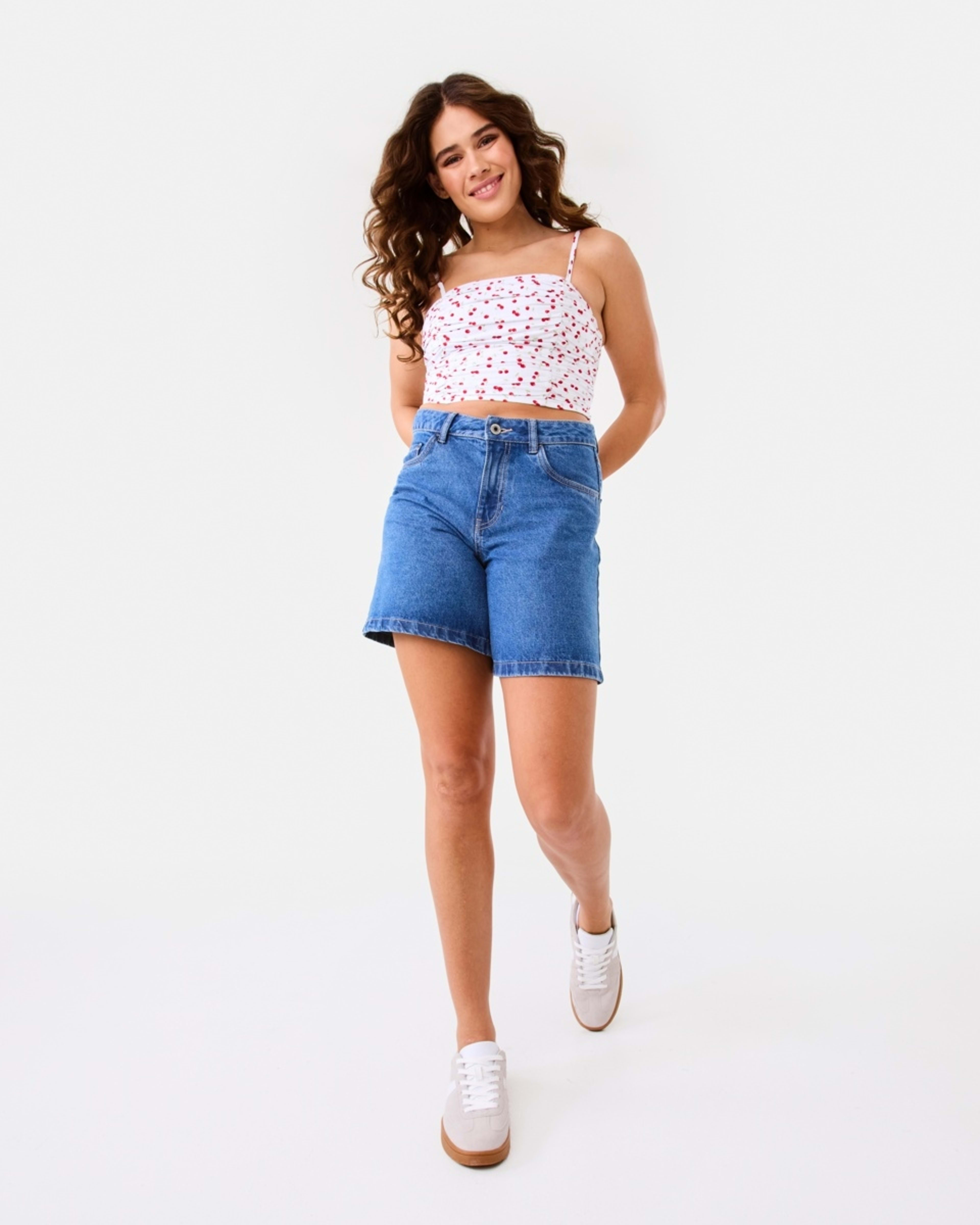 2 Sleeveless Ruched Crop Top Cherries, 2 of 10