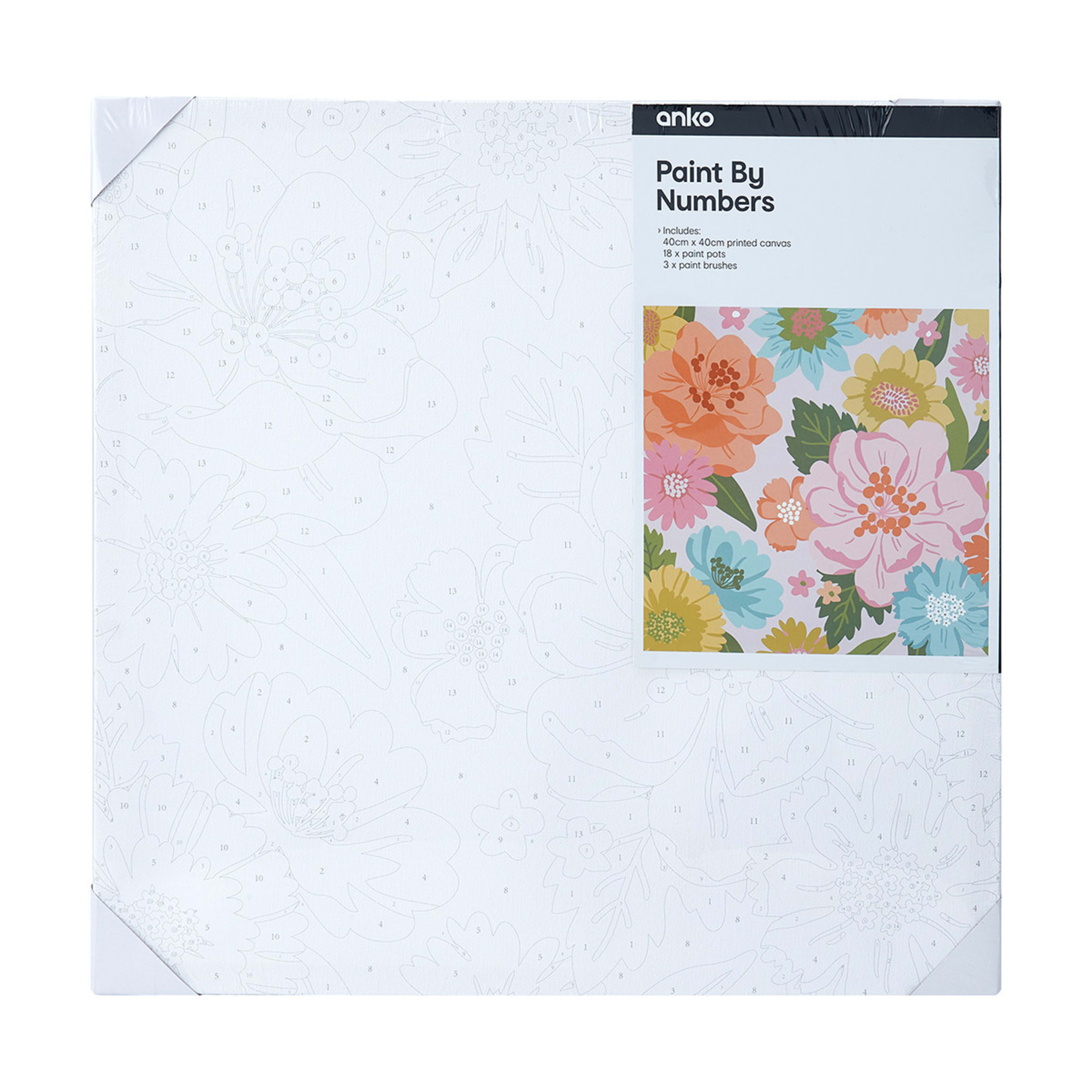 Paint By Numbers Retro Flowers Kmart