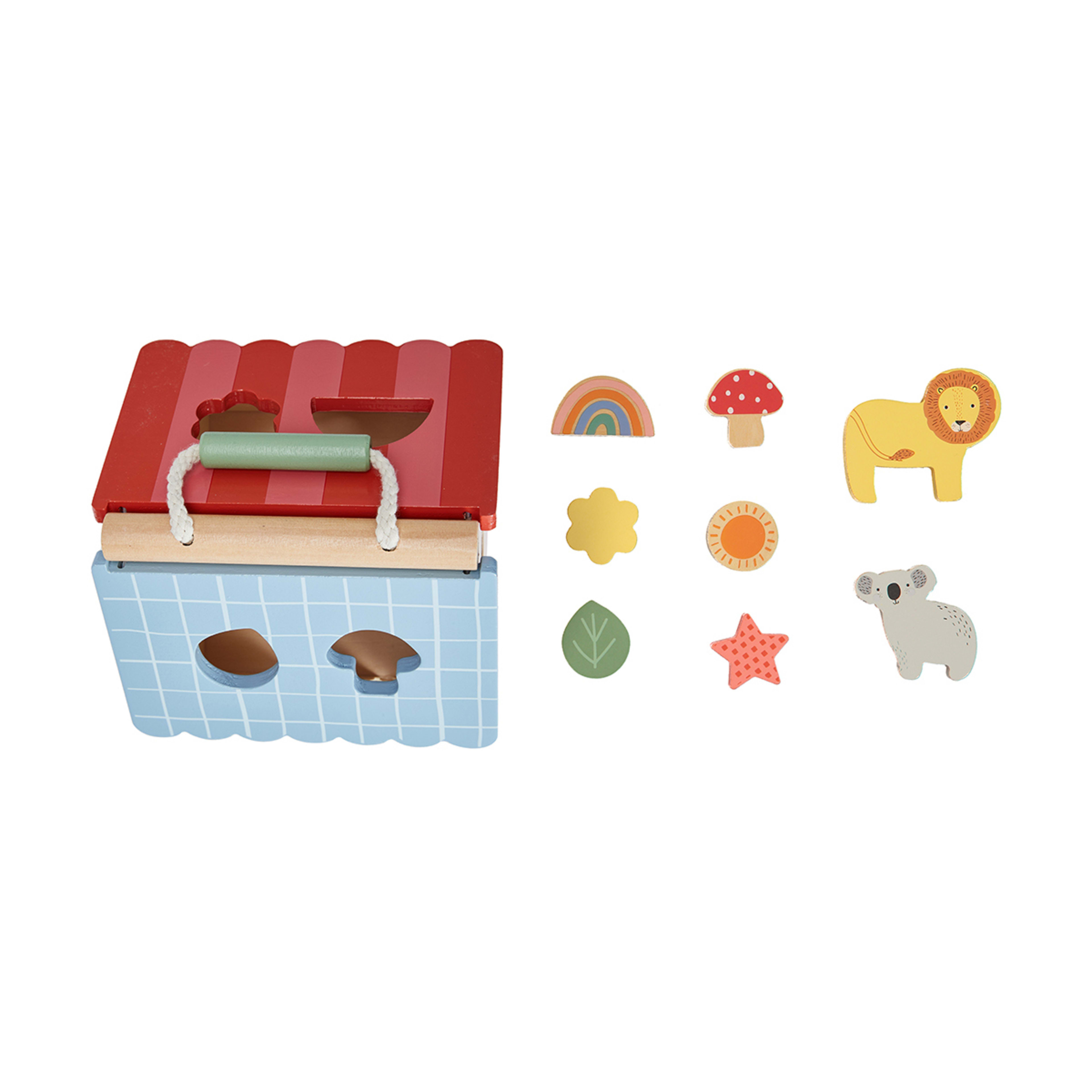 9 Piece Wooden Shape Sorter House Kmart