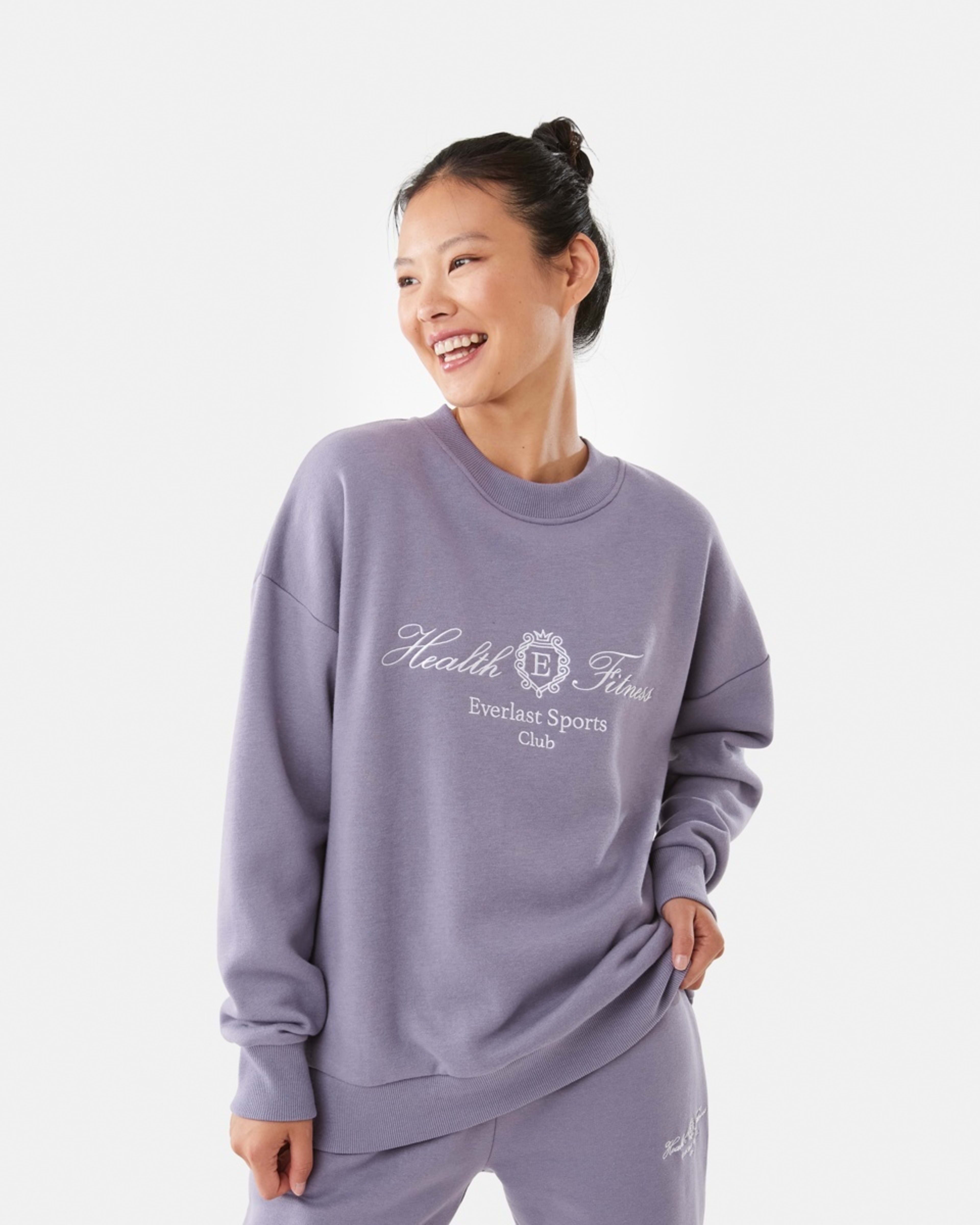 1 Everlast Womens Street Oversized Crew Sweatshirt Dusk, 1 of 8