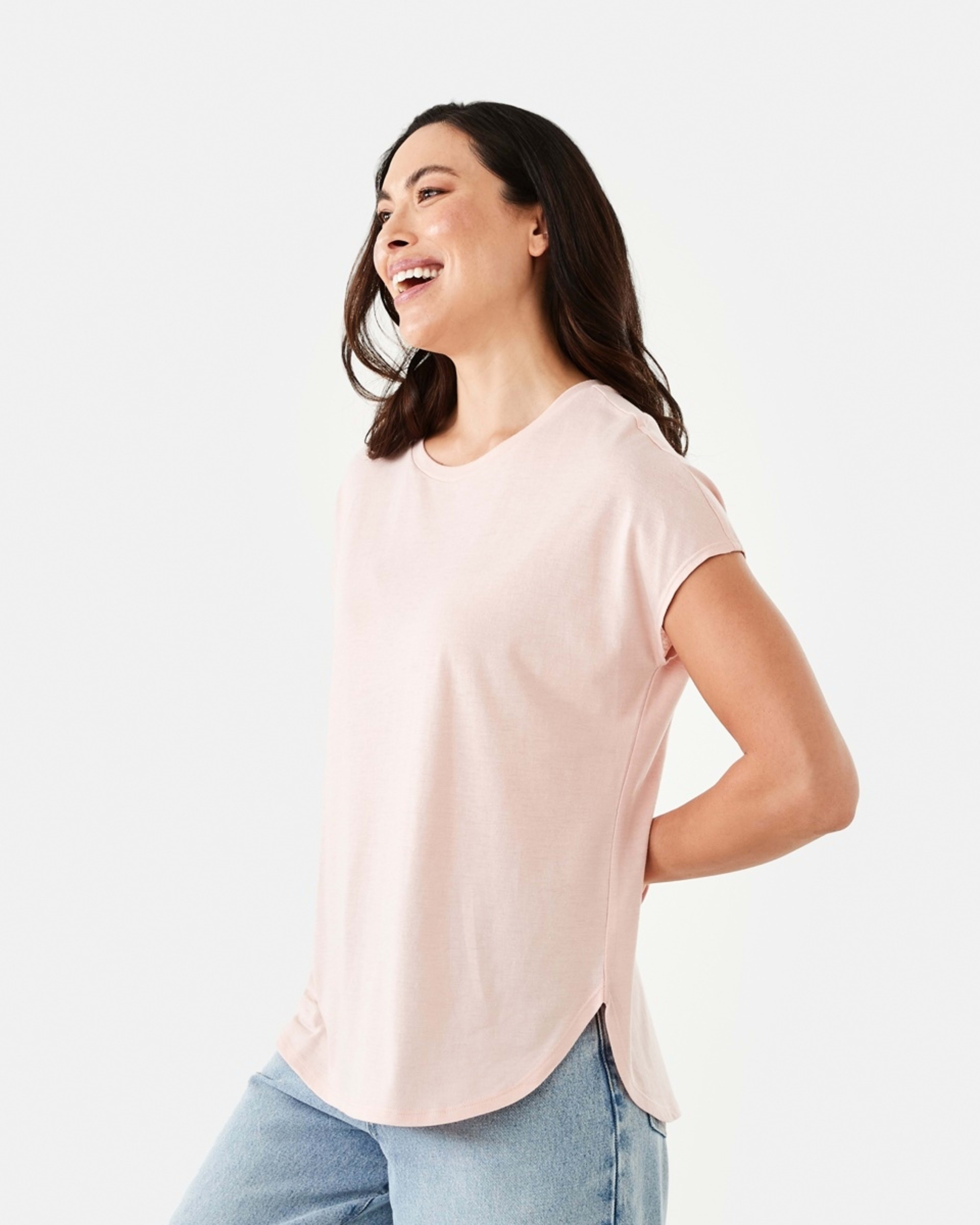 2 Extended Sleeve Slub T-shirt Rose Pink, 2 of 6
