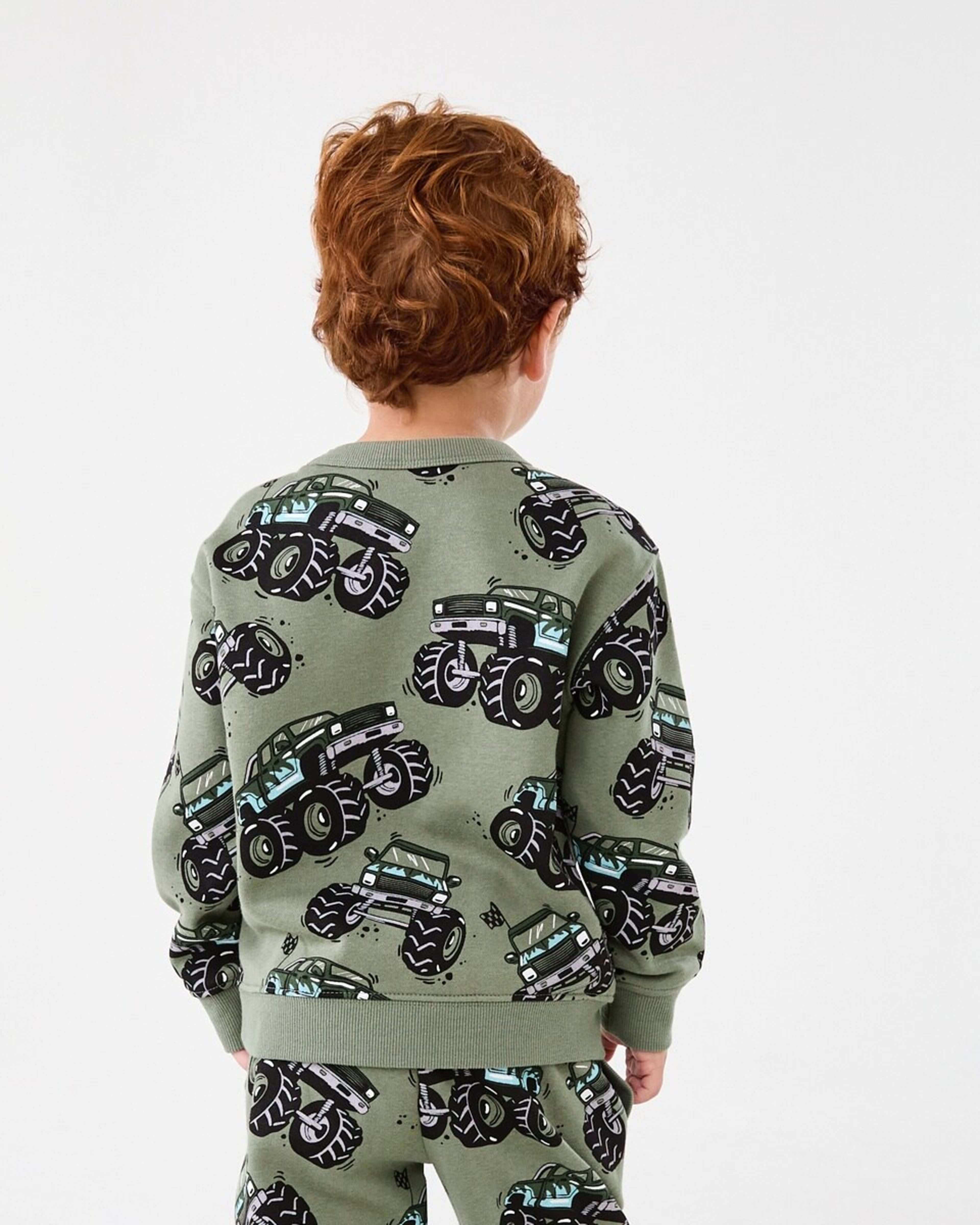 2 All Over Print Crew Neck Sweatshirt Gre Monste, 2 of 8