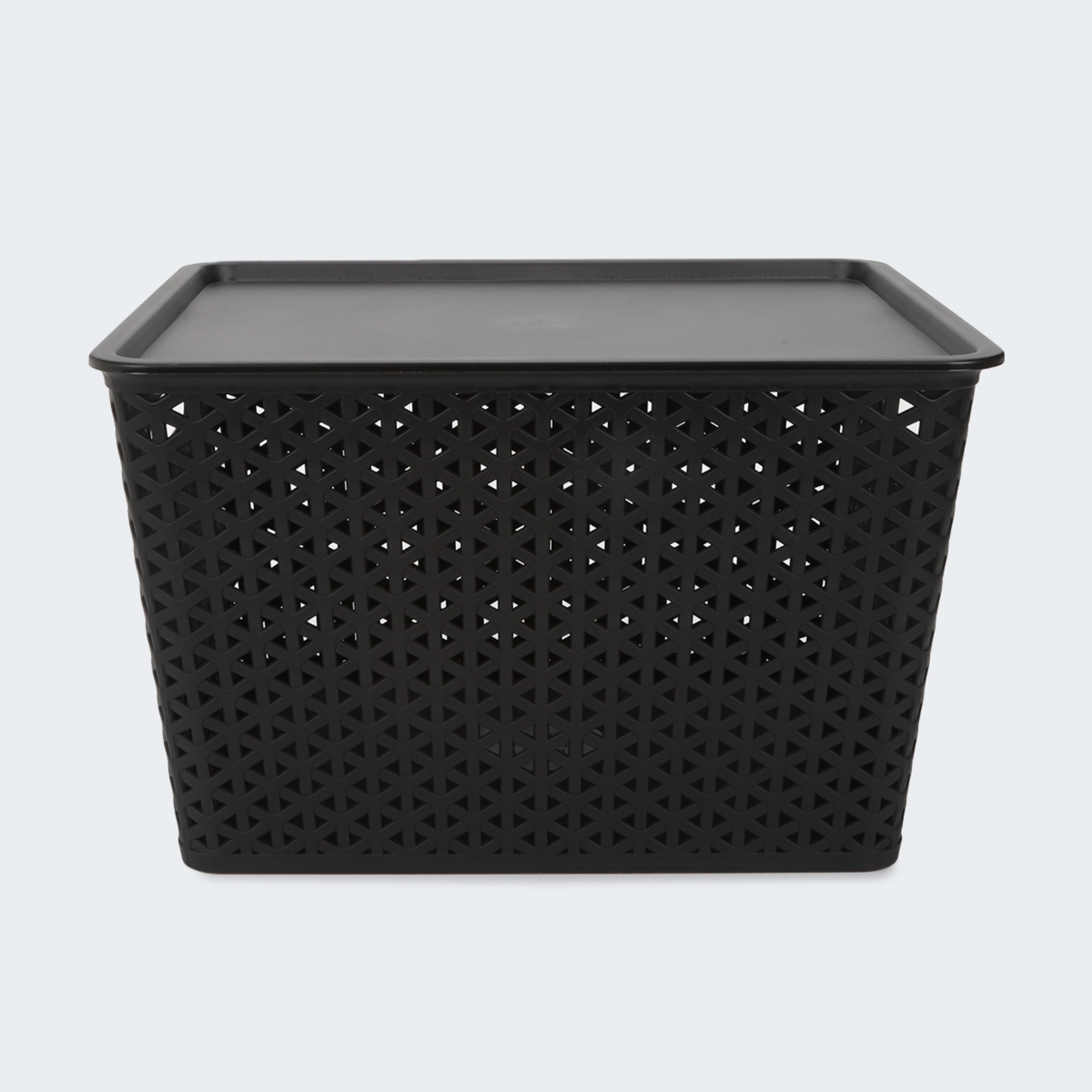 Storage Container with Lid Large, Black Kmart