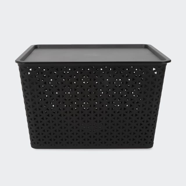 Storage Container with Lid Large, Black Kmart