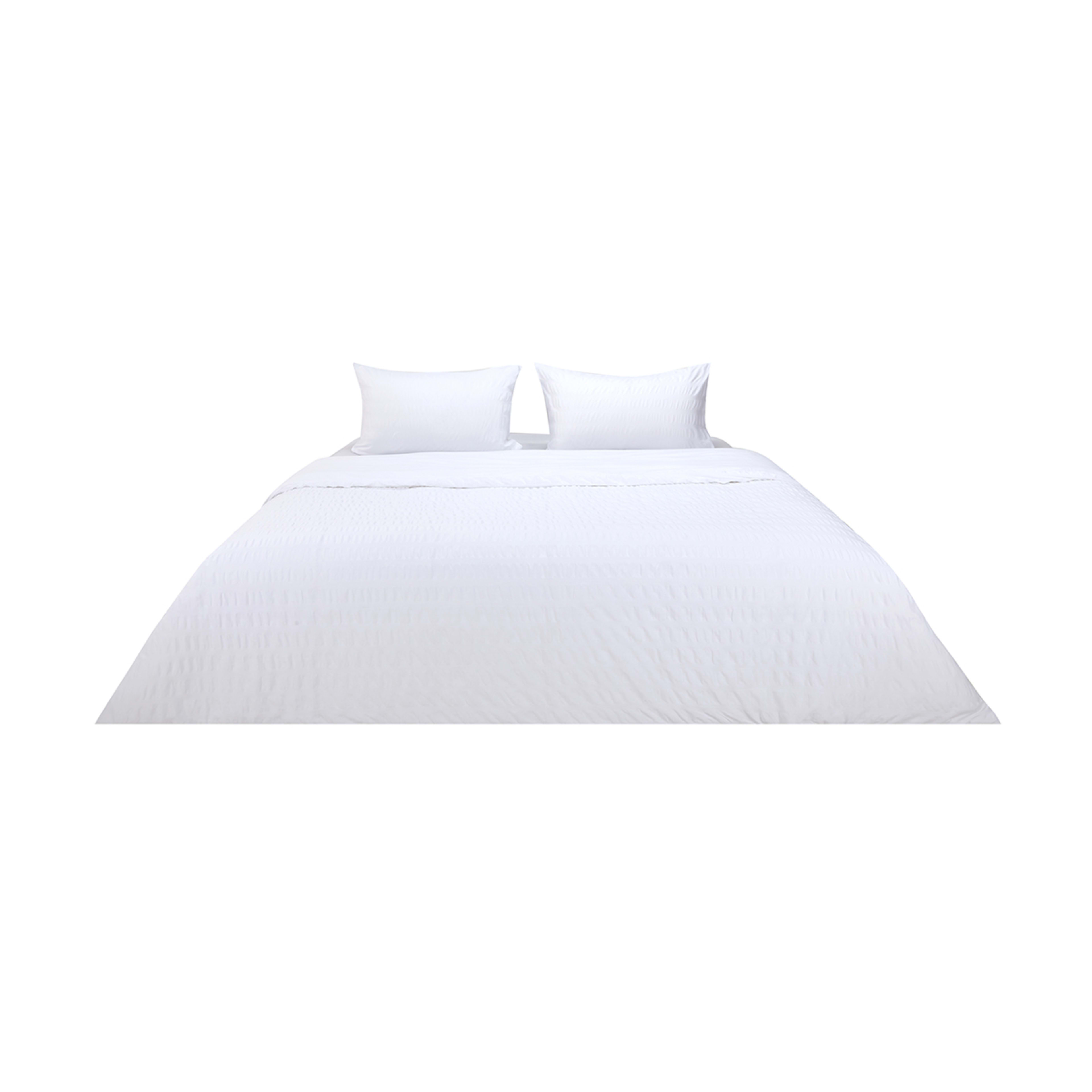 Amity Seersucker Quilt Cover Set King Bed, White Kmart
