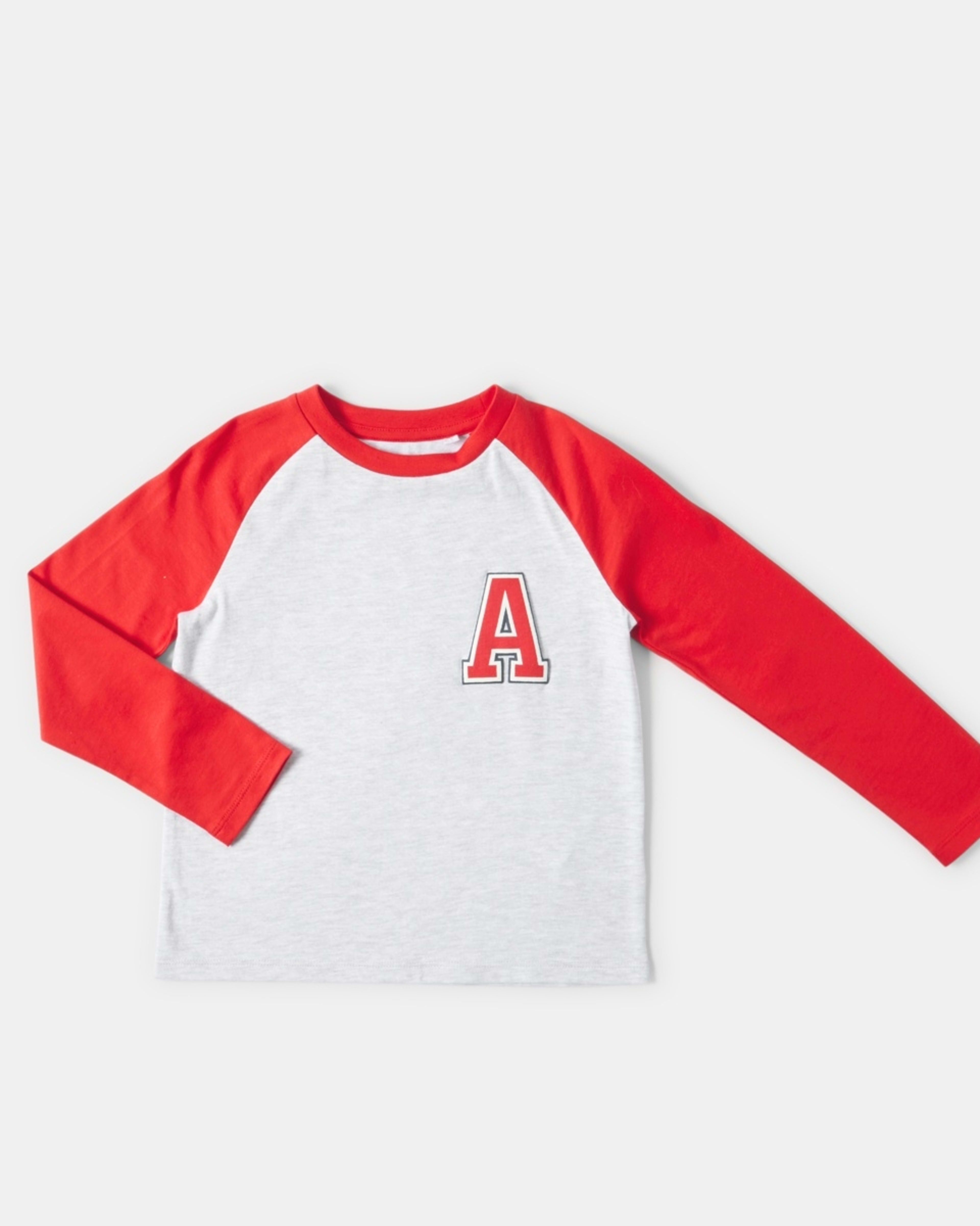 8 Printed Raglan Long Sleeve T-shirt Marl Ateam, 8 of 9
