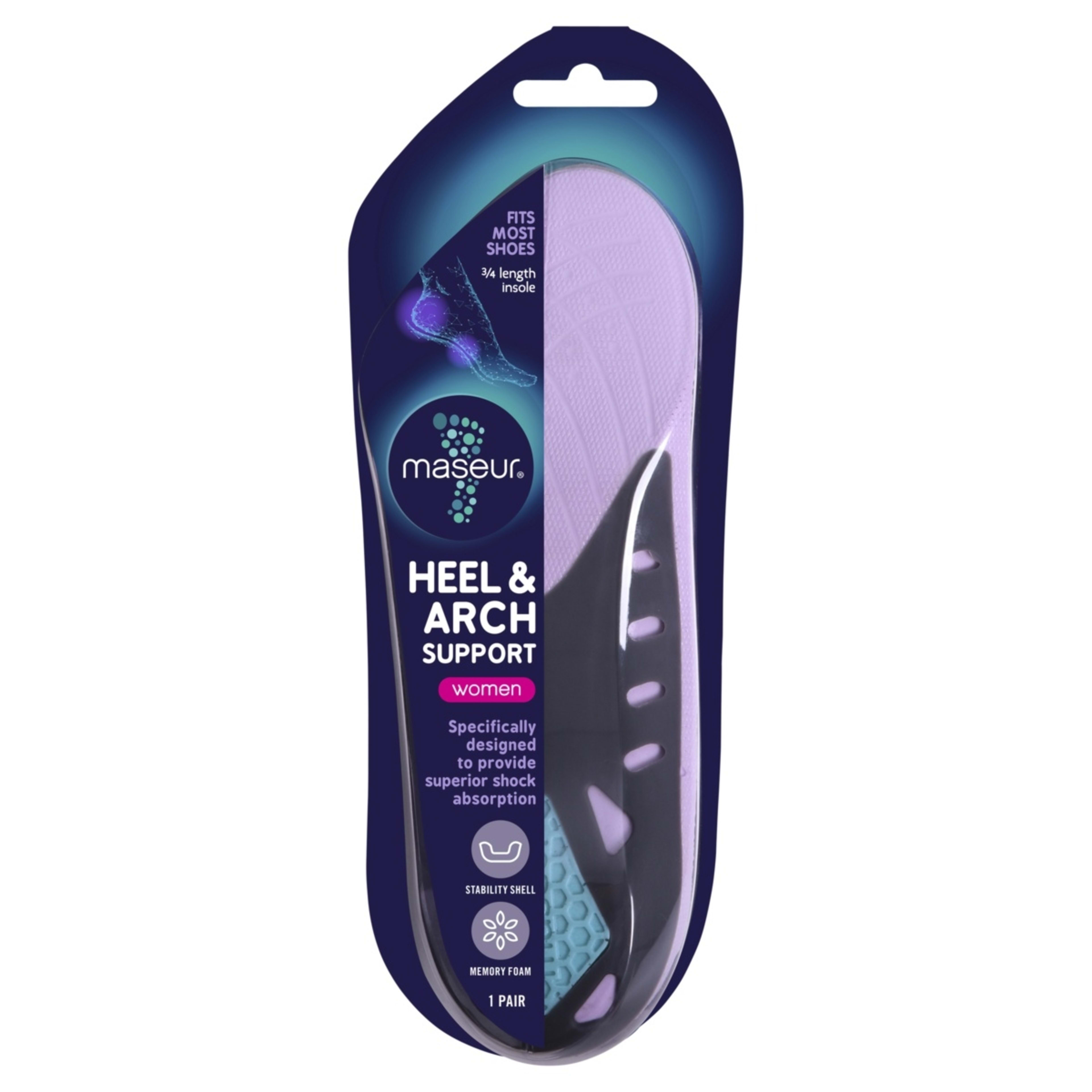 1 Footcare Maseur Heel and Arch Support Insoles, 1 of 5