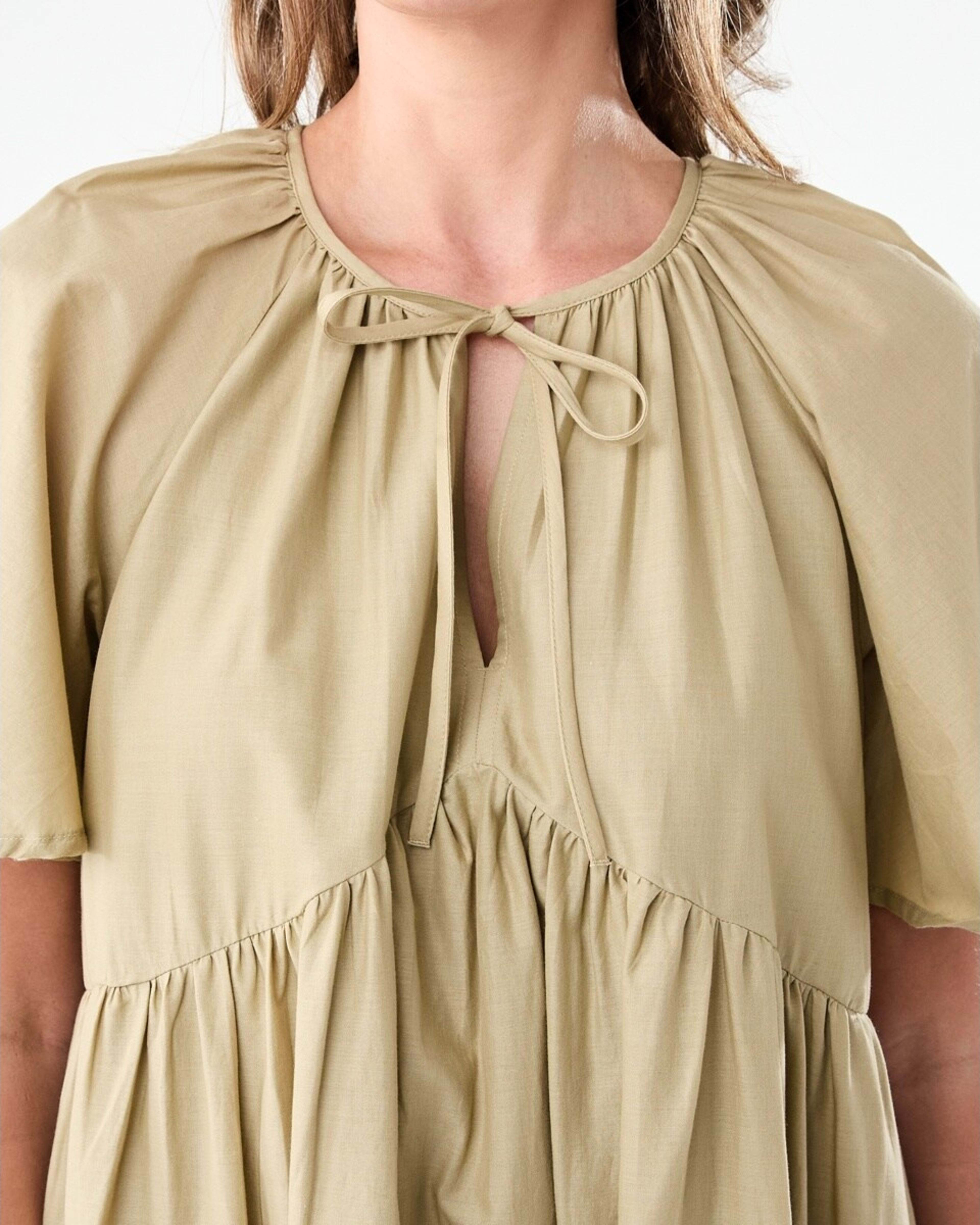 5 Short Flutter Sleeve Broderie Mini Dress Urban Grn, 5 of 7