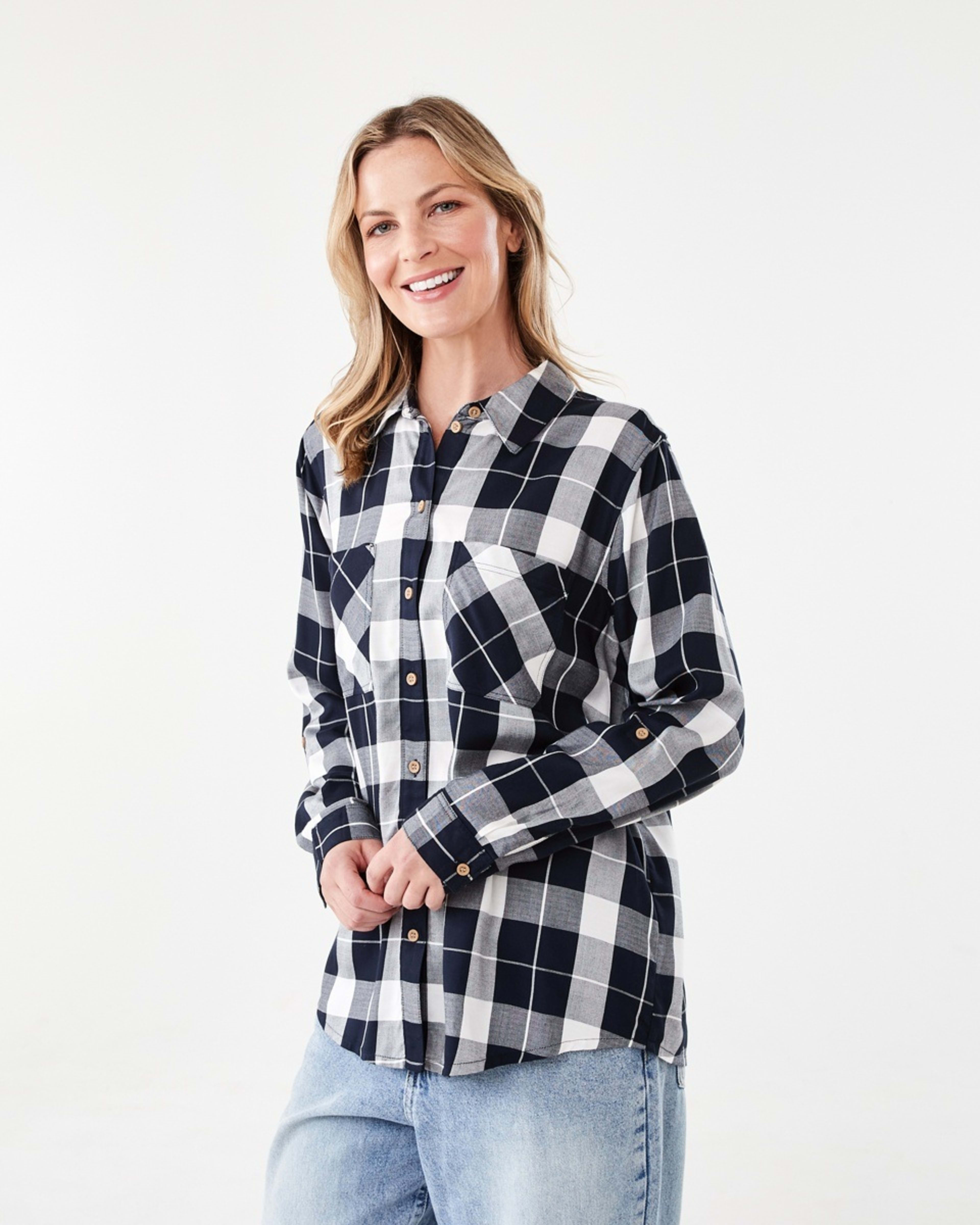 2 Long Sleeve Twill Shirt Skycap Chk, 2 of 7