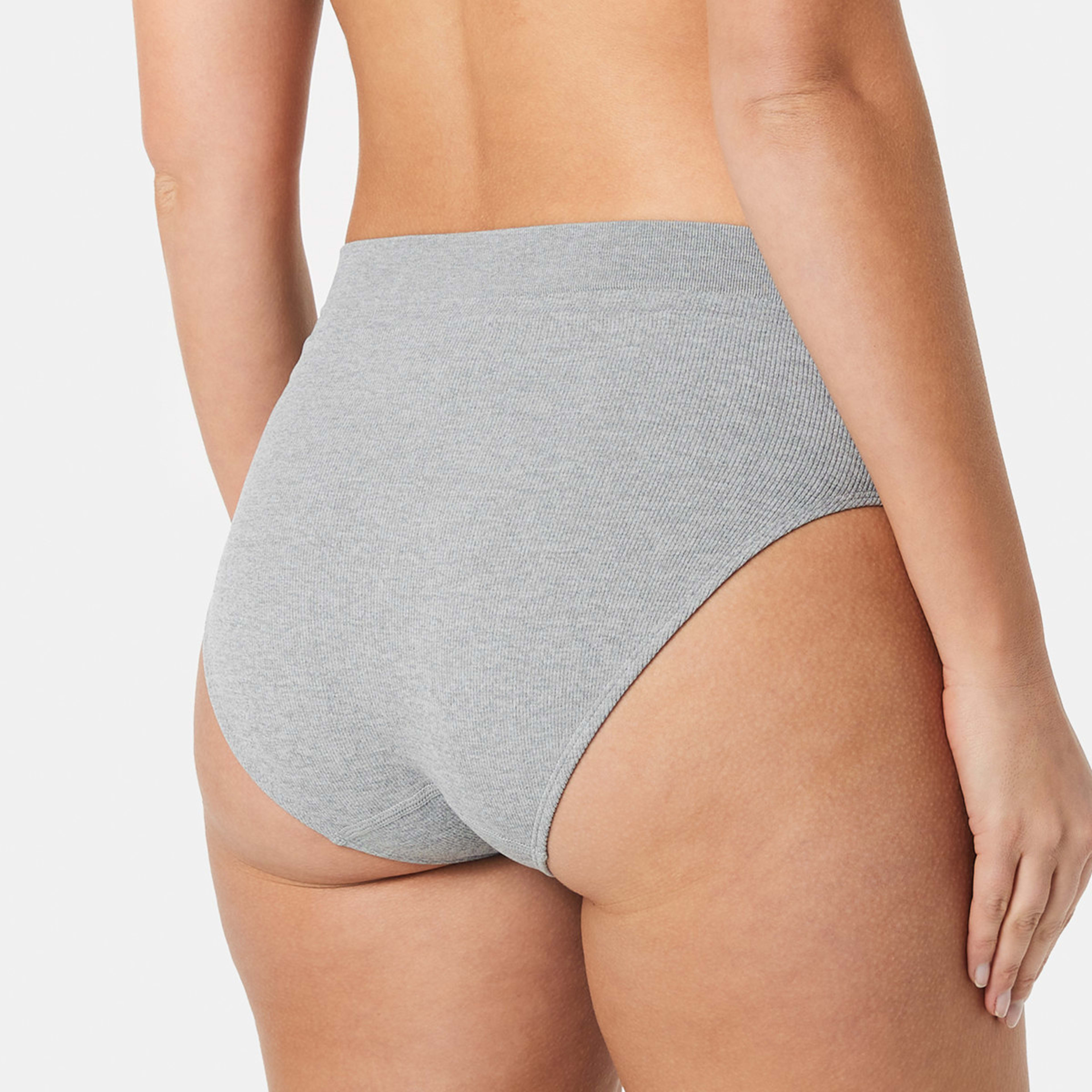 6 3 Pack Rib Seamfree Full Briefs Bk Gm Bk, 6 of 7