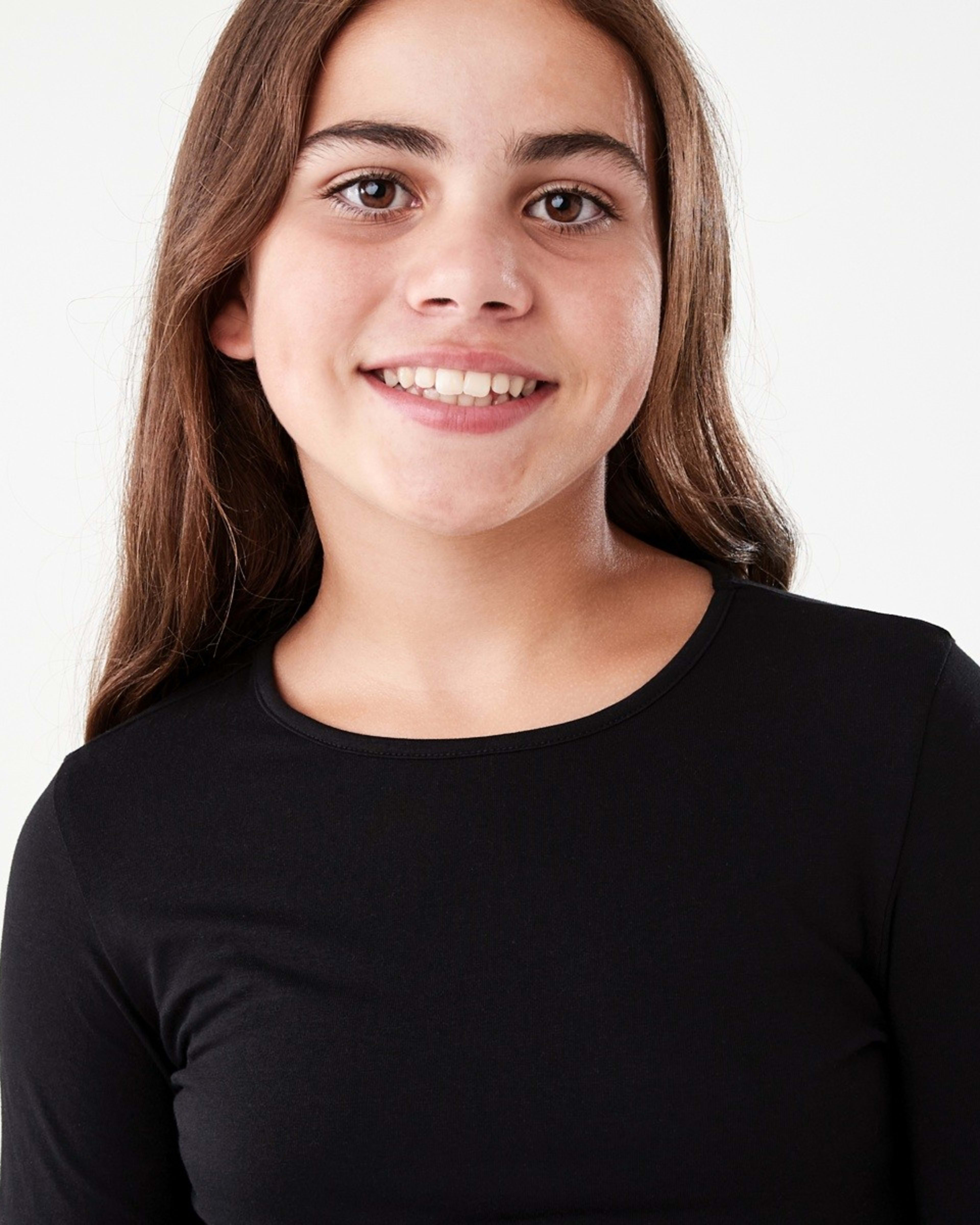 3 Plain Long Sleeve Top Black, 3 of 8