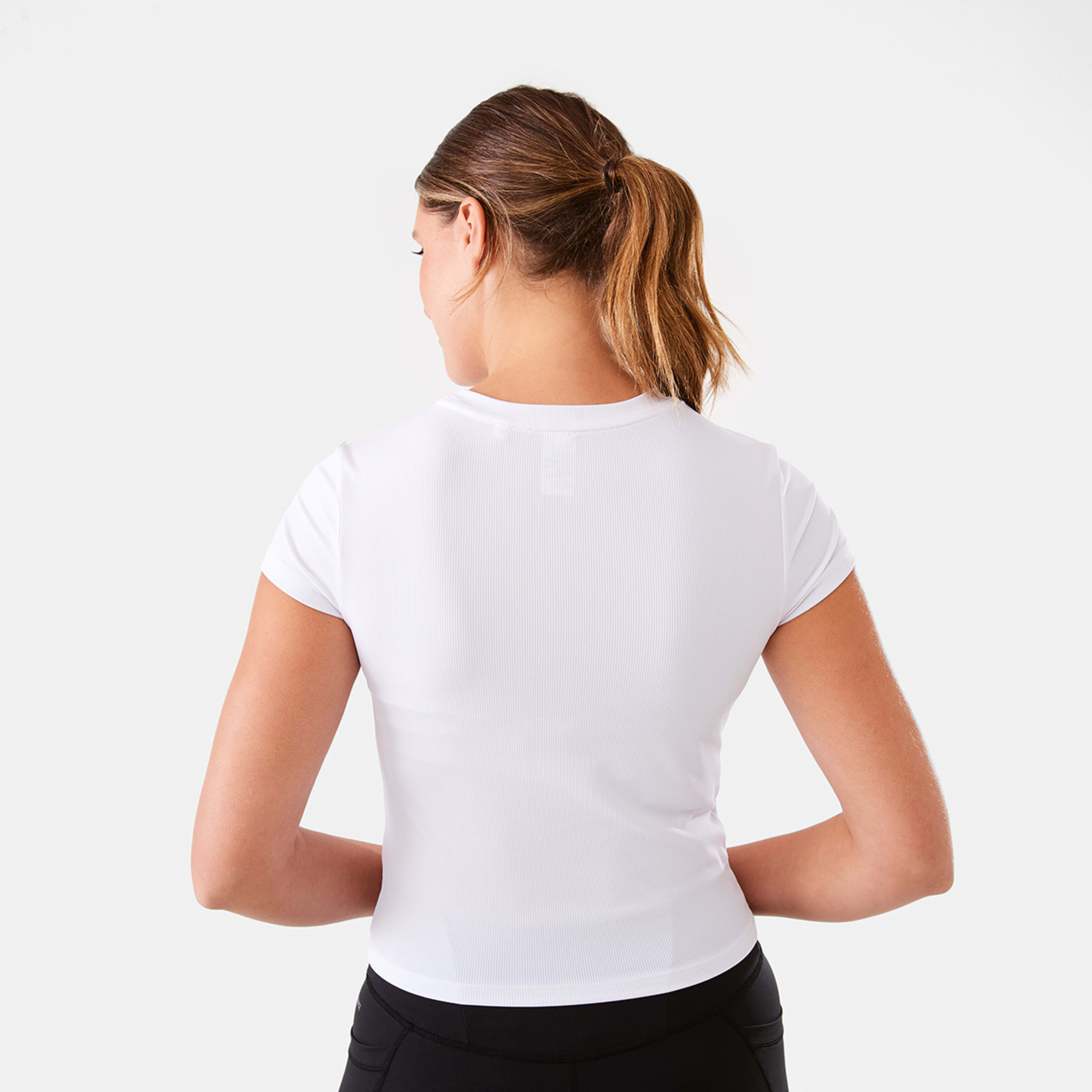 3 Active Womens Rib T-shirt White, 3 of 6