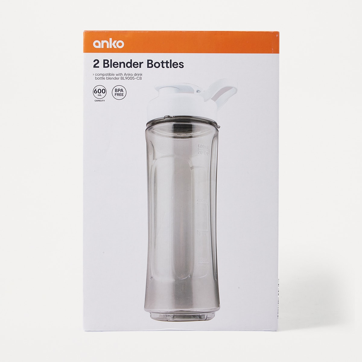 2 Pack Blender Bottles White Kmart