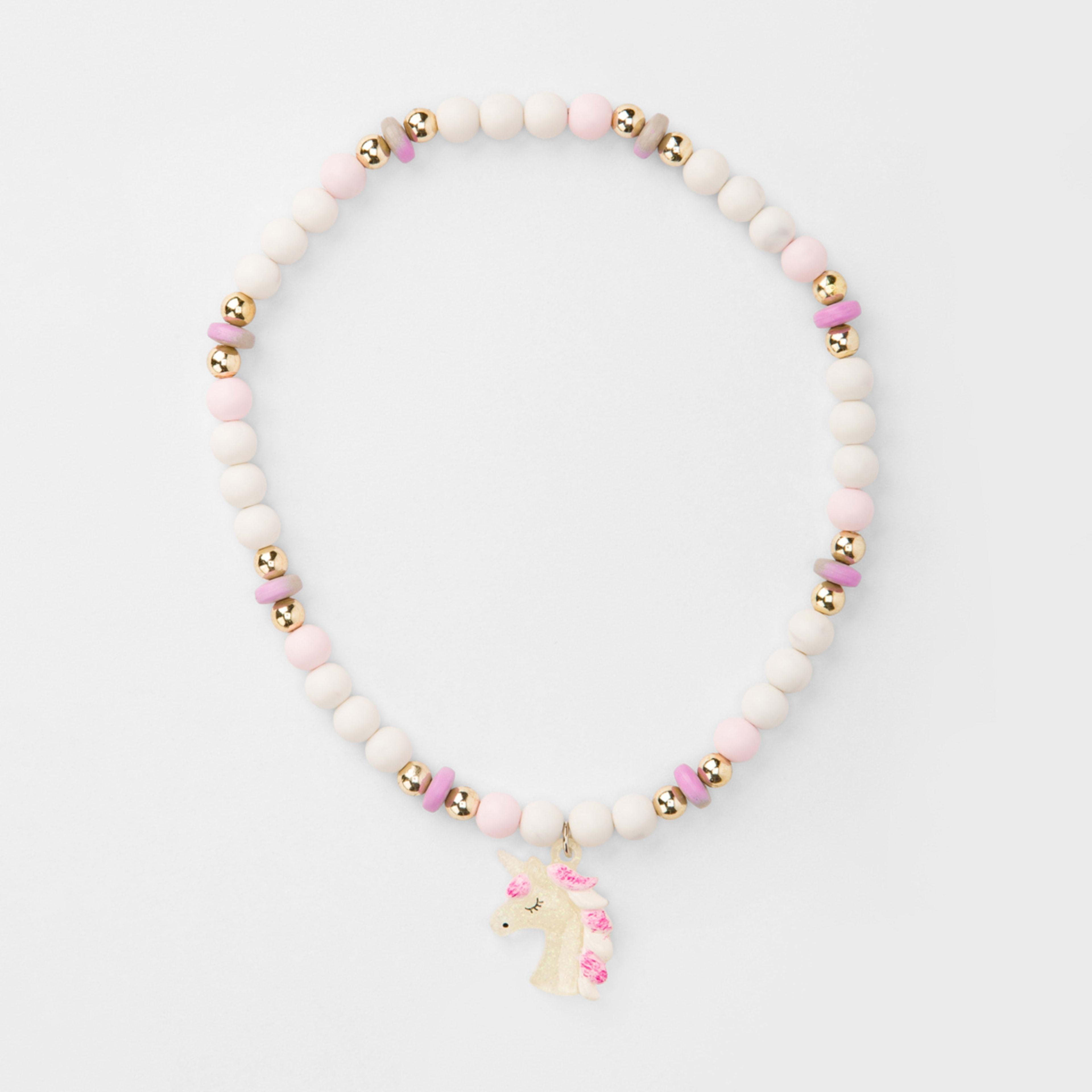 1 White and Pink Beads Unicorn Necklace, 1 of 3