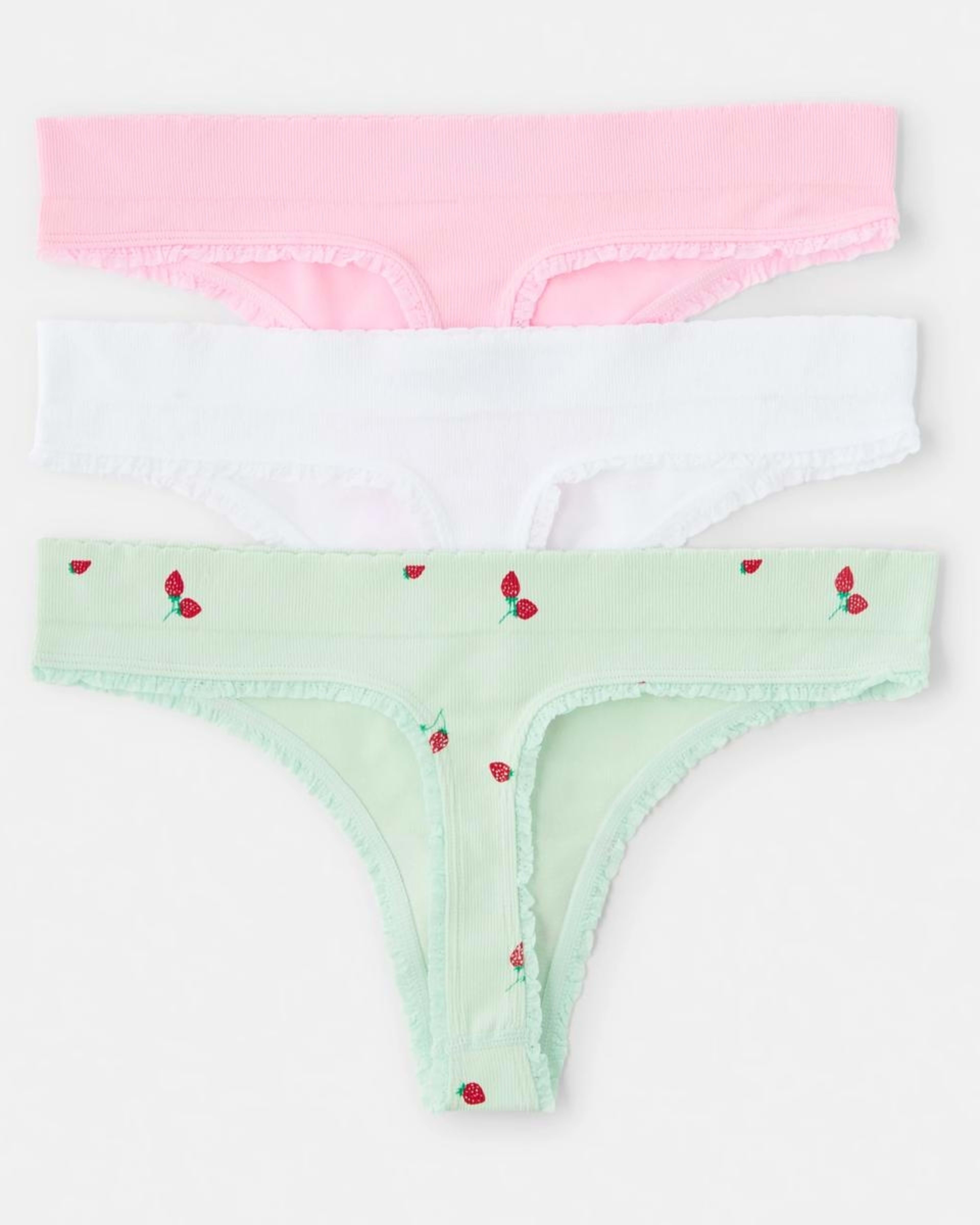 2 3 Pack Seamfree Rib G-String Briefs BERRY, WHITE, PINK LADY, 2 of 7
