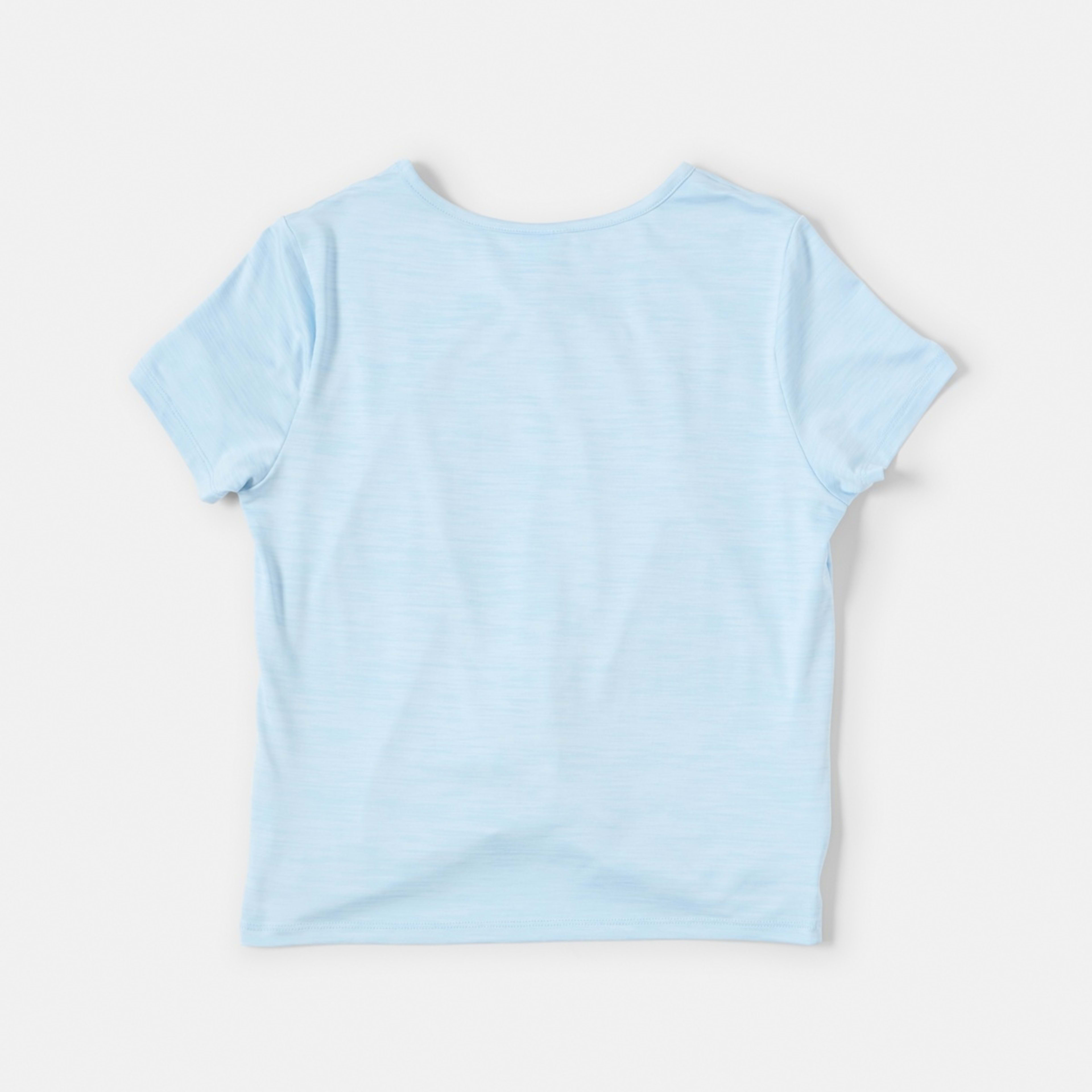 9 Active Kids Twist Front T-shirt Sporty Blue Marle, 9 of 9