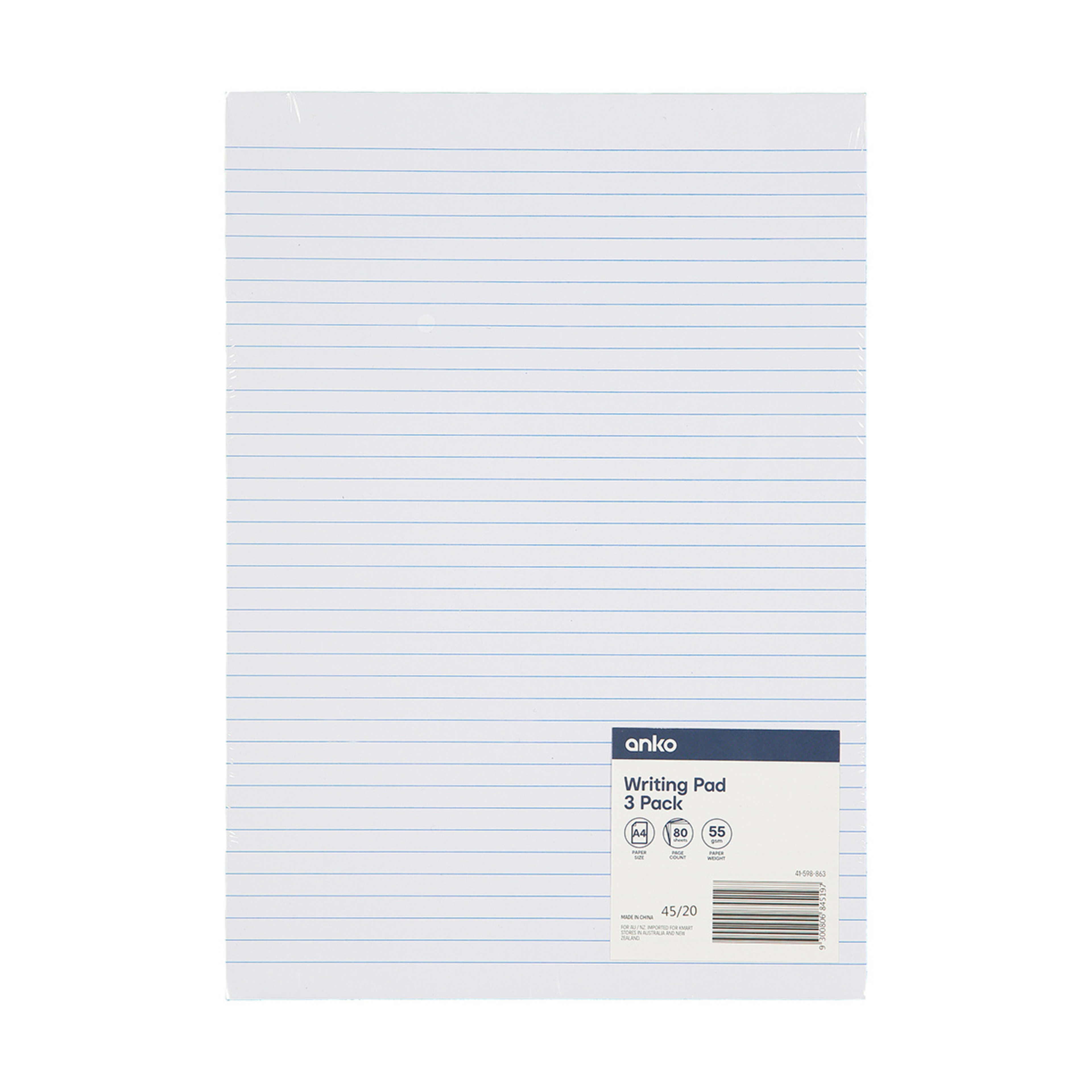A4 Writing Pads Set of 3 Kmart