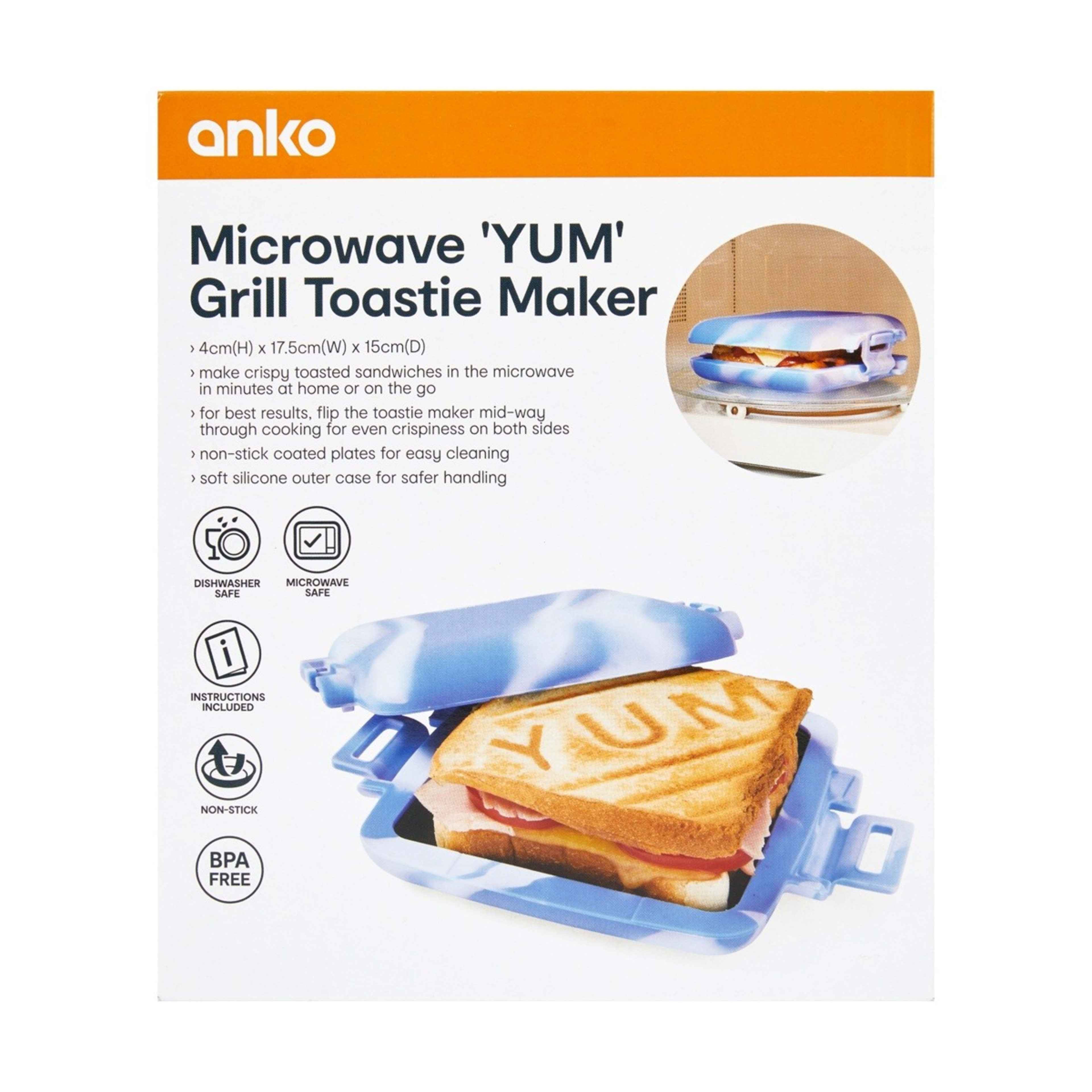 10 Microwave 'YUM' Grill Toastie Maker - Blue, 10 of 10