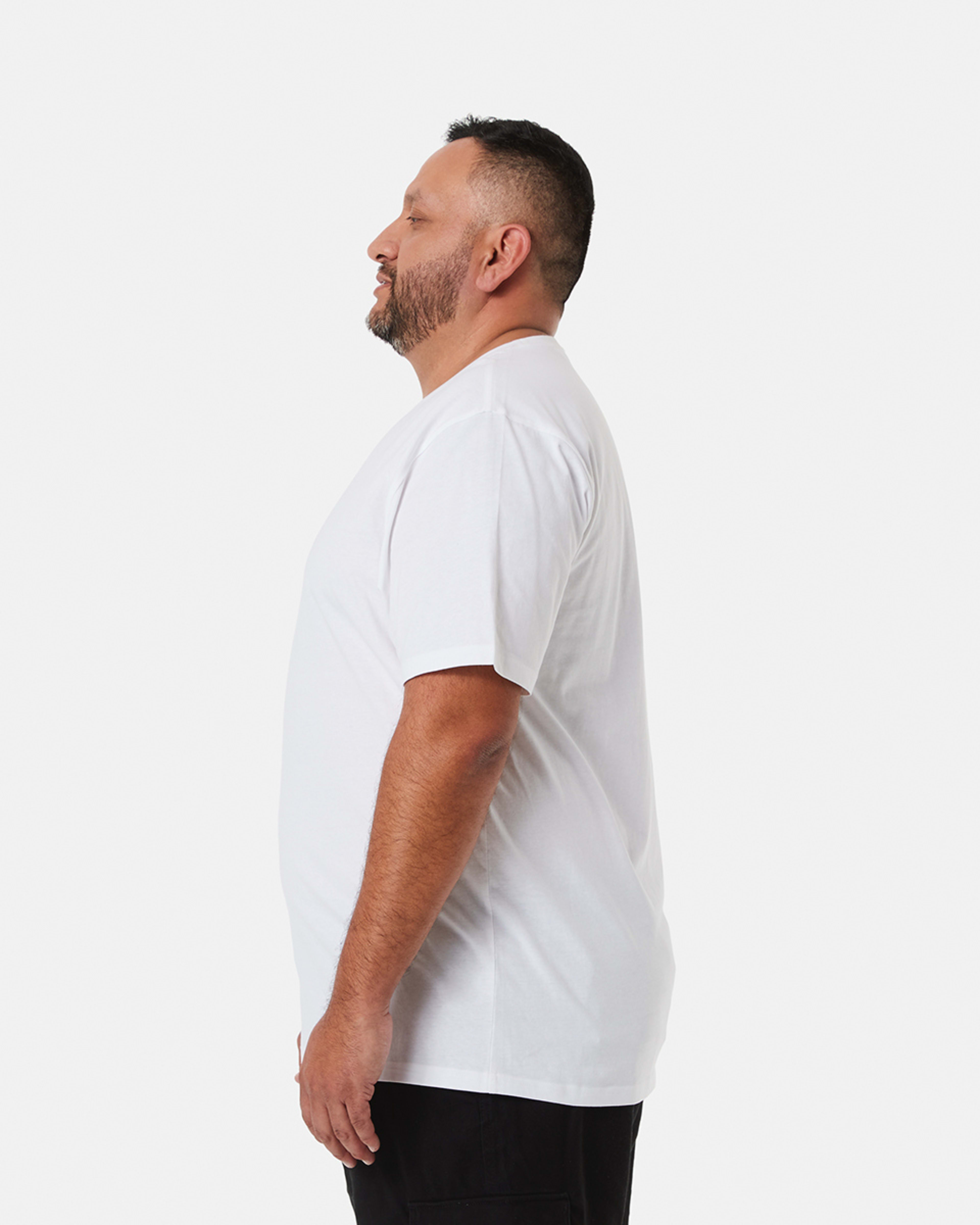 2 Men's Larger Size Basic Short Sleeve T-shirt White, 2 of 7