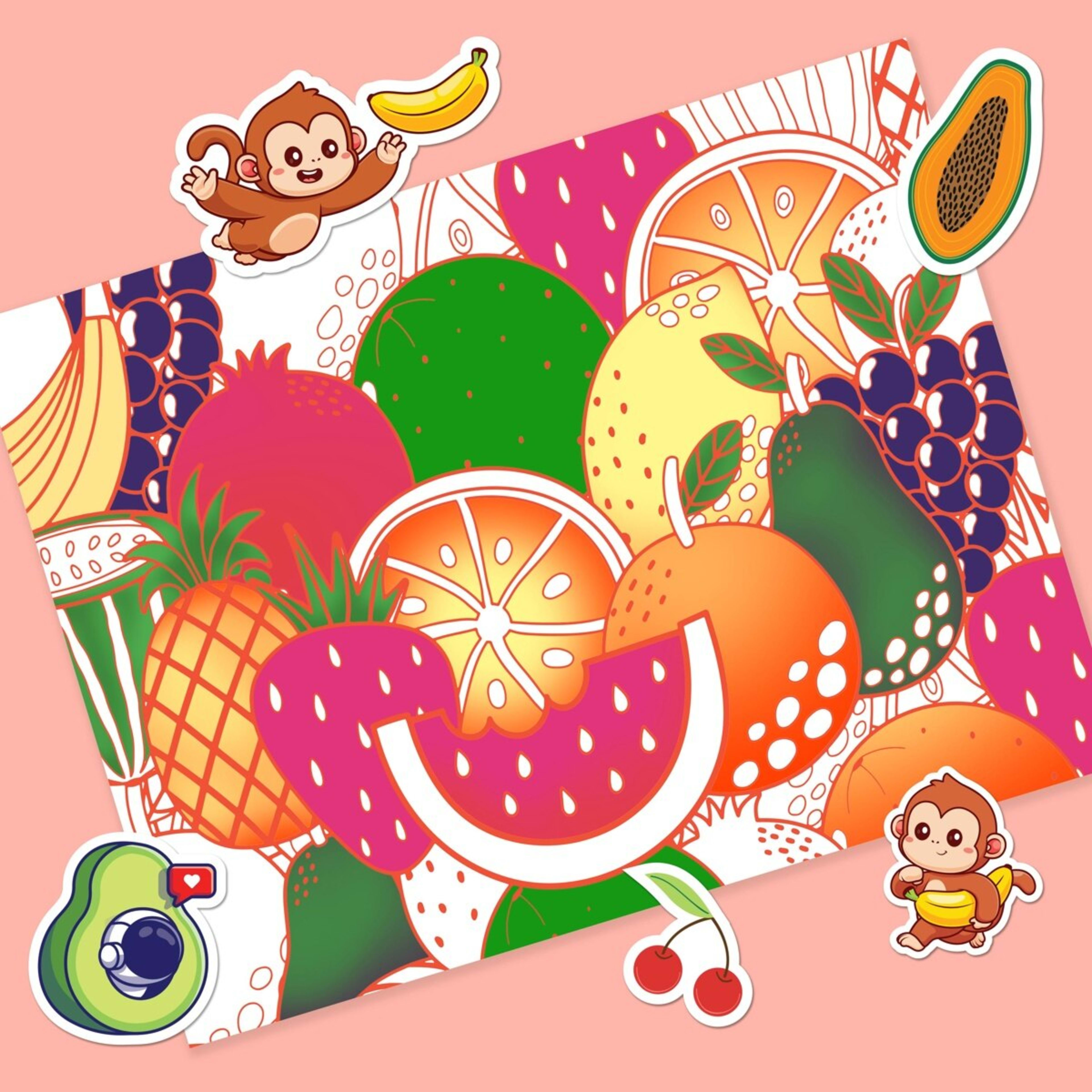 5 Kaleidoscope Colouring: Tutti Frutti Colour and Activity Set with Lap Desk - Book, 5 of 6