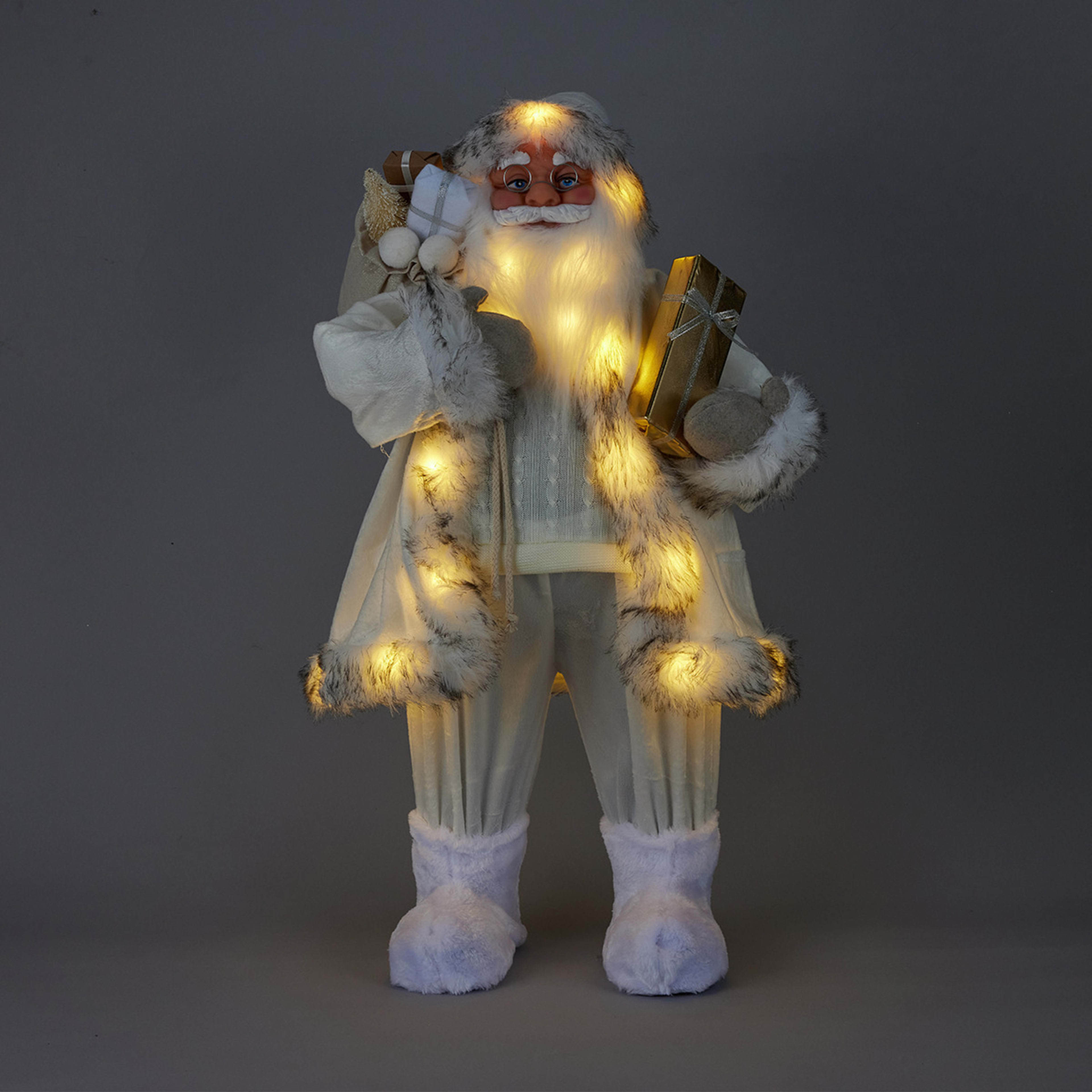 Christmas Decoration Extra Extra Large Light Up Santa - White