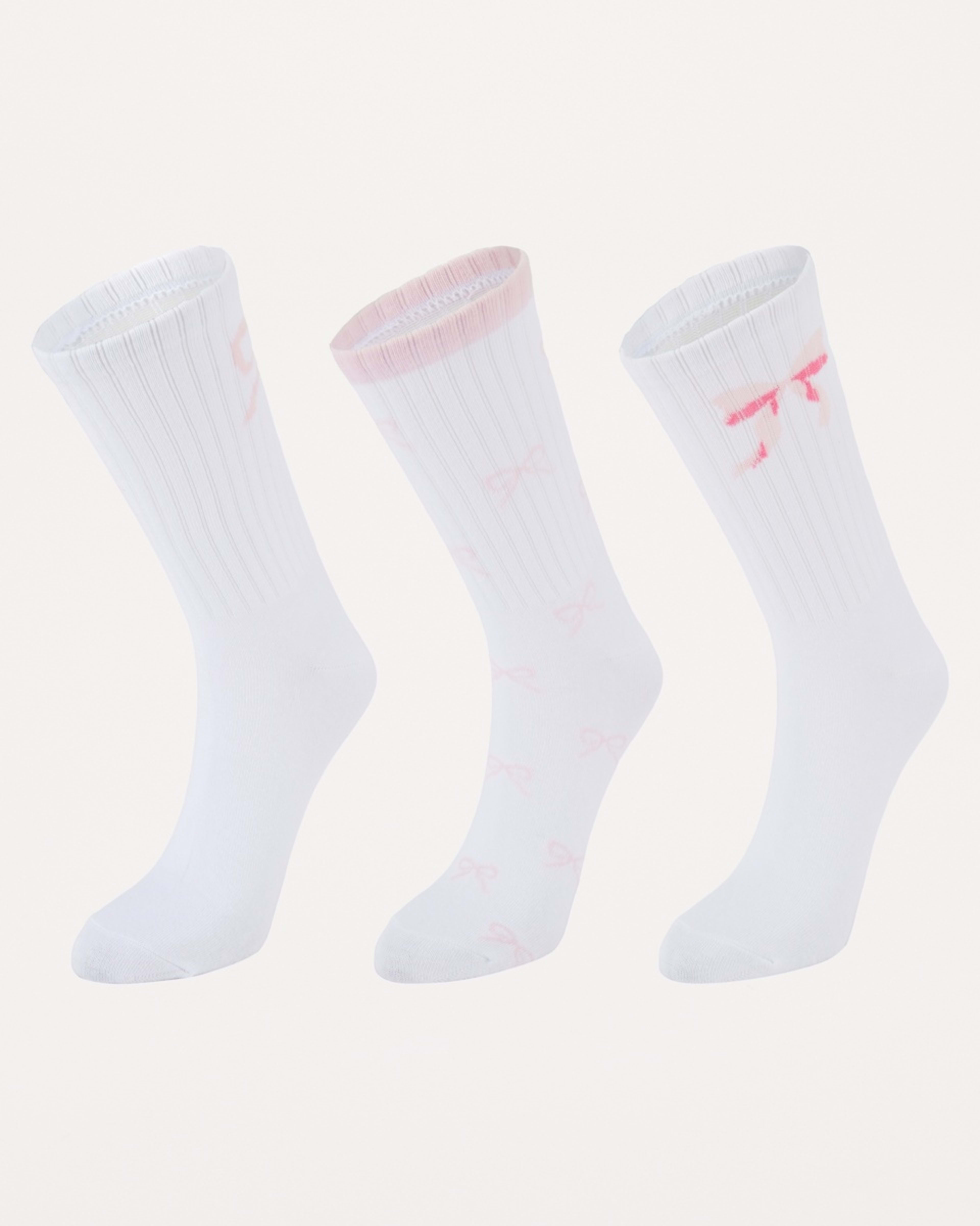 1 3 Pack Printed Crew Socks BOWS, 1 of 3