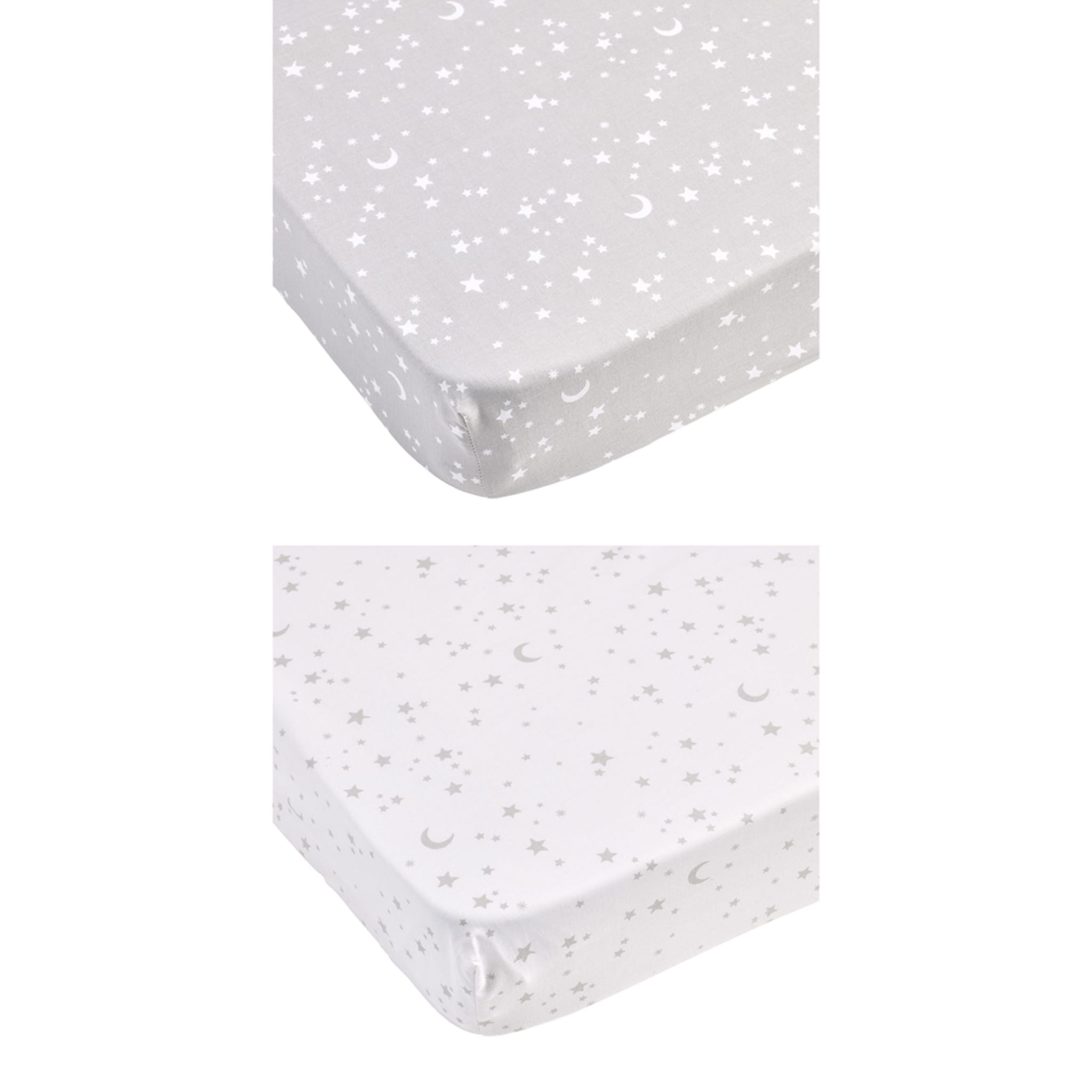 2 Pack Cotton Fitted Cot Sheets Stars Kmart