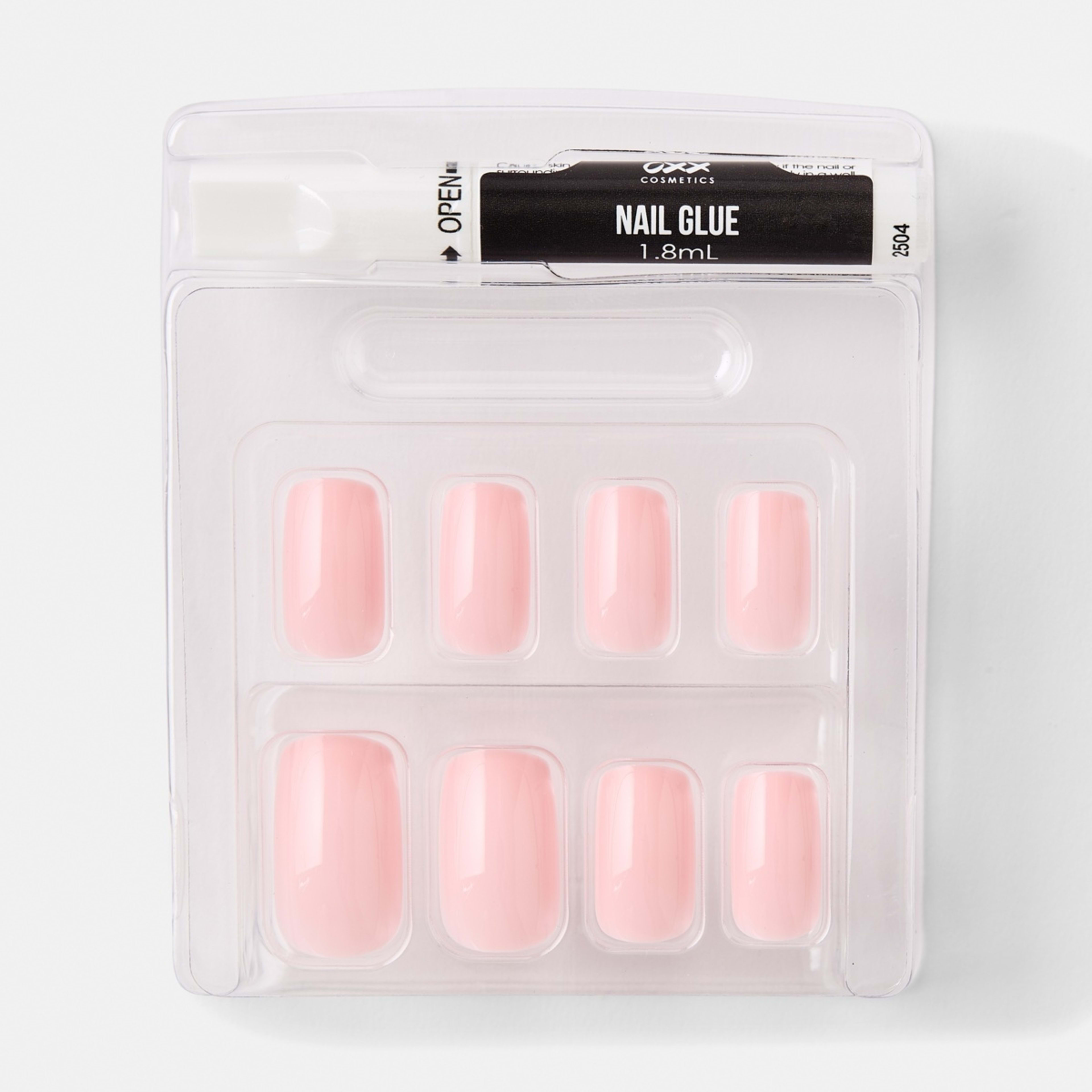 3 OXX Cosmetics 24 Pack Artificial Nails with Adhesive - Medium Square Shape, Nude Pink, 3 of 5