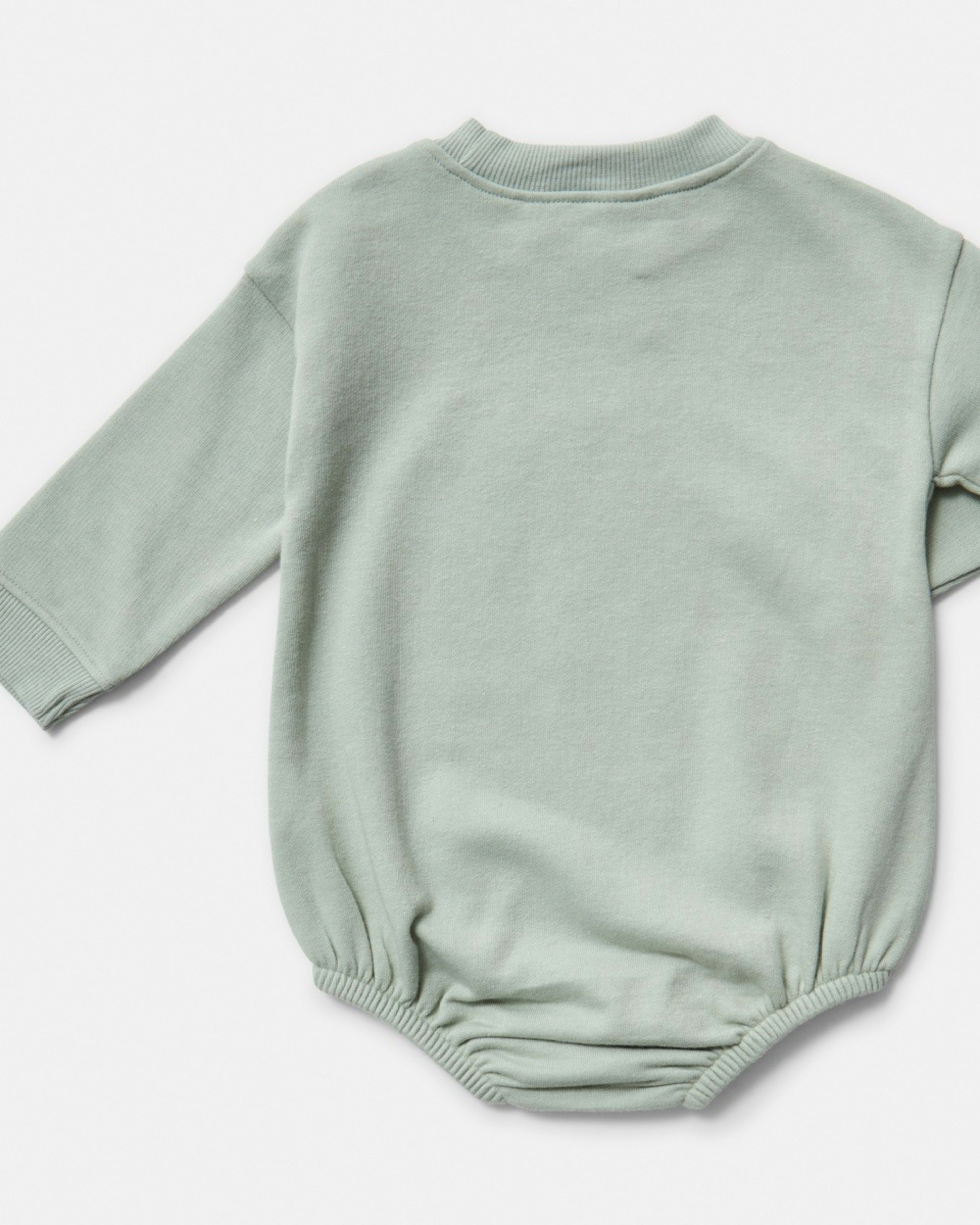 2 Long Sleeve Terry Bodysuit AQUA GREY CUTE, 2 of 5