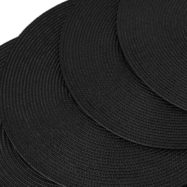 4 Pack Black Round Placemats Kmart
