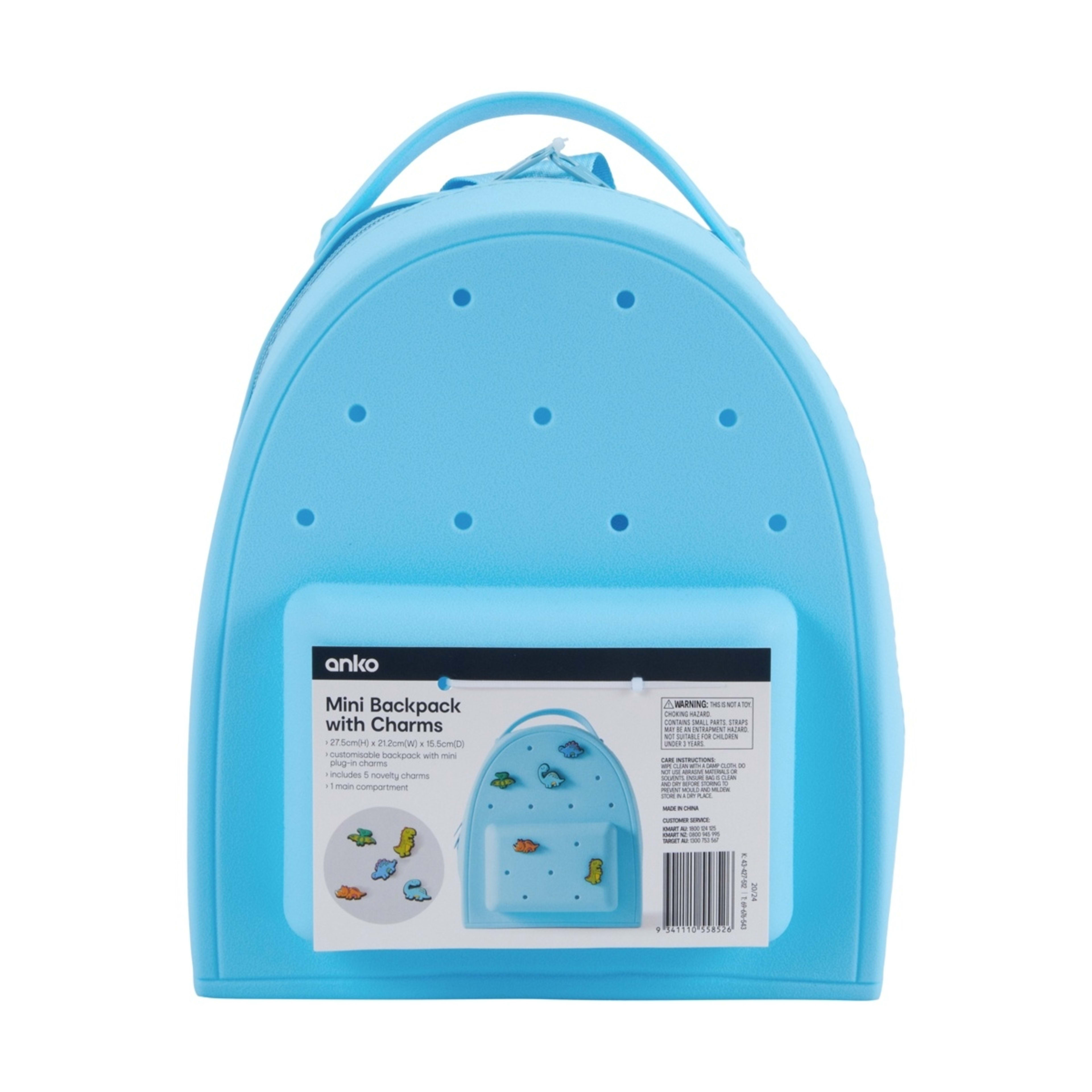 9 Mini Backpack with Charms - Blue, 9 of 9