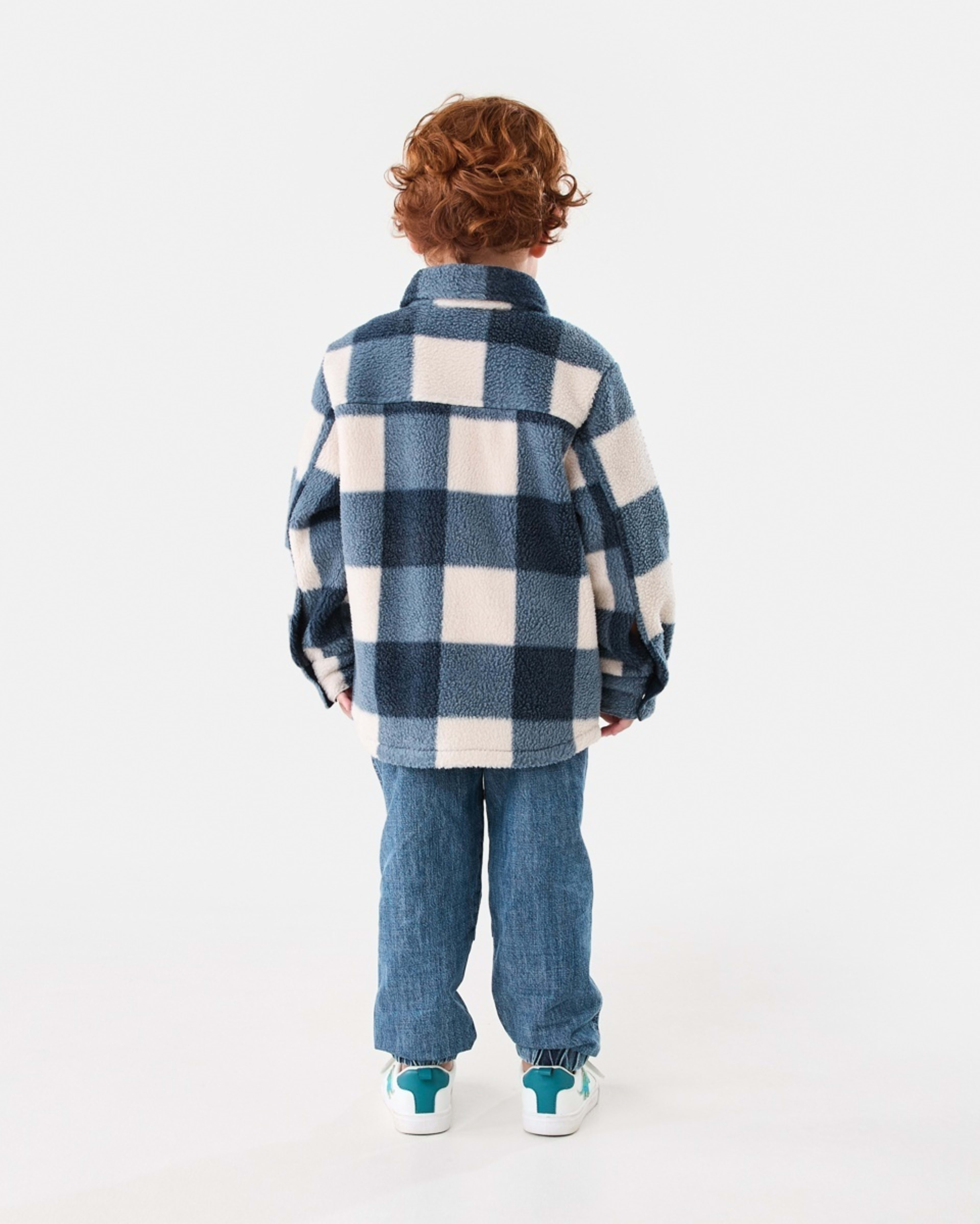 8 Cosy Shacket Square Check Ecru, 8 of 8