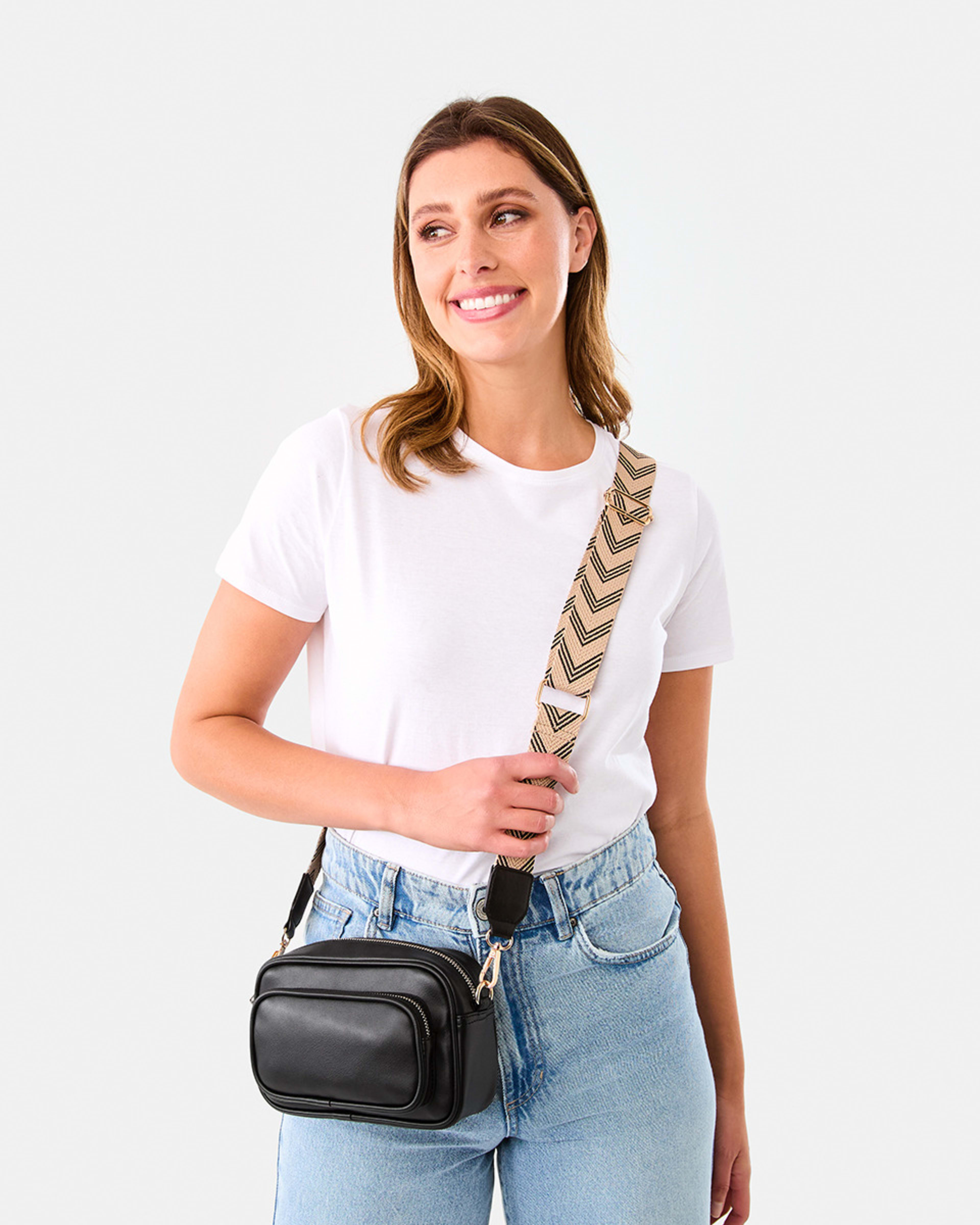 5 Double Pocket Crossbody Bag Black, 5 of 5