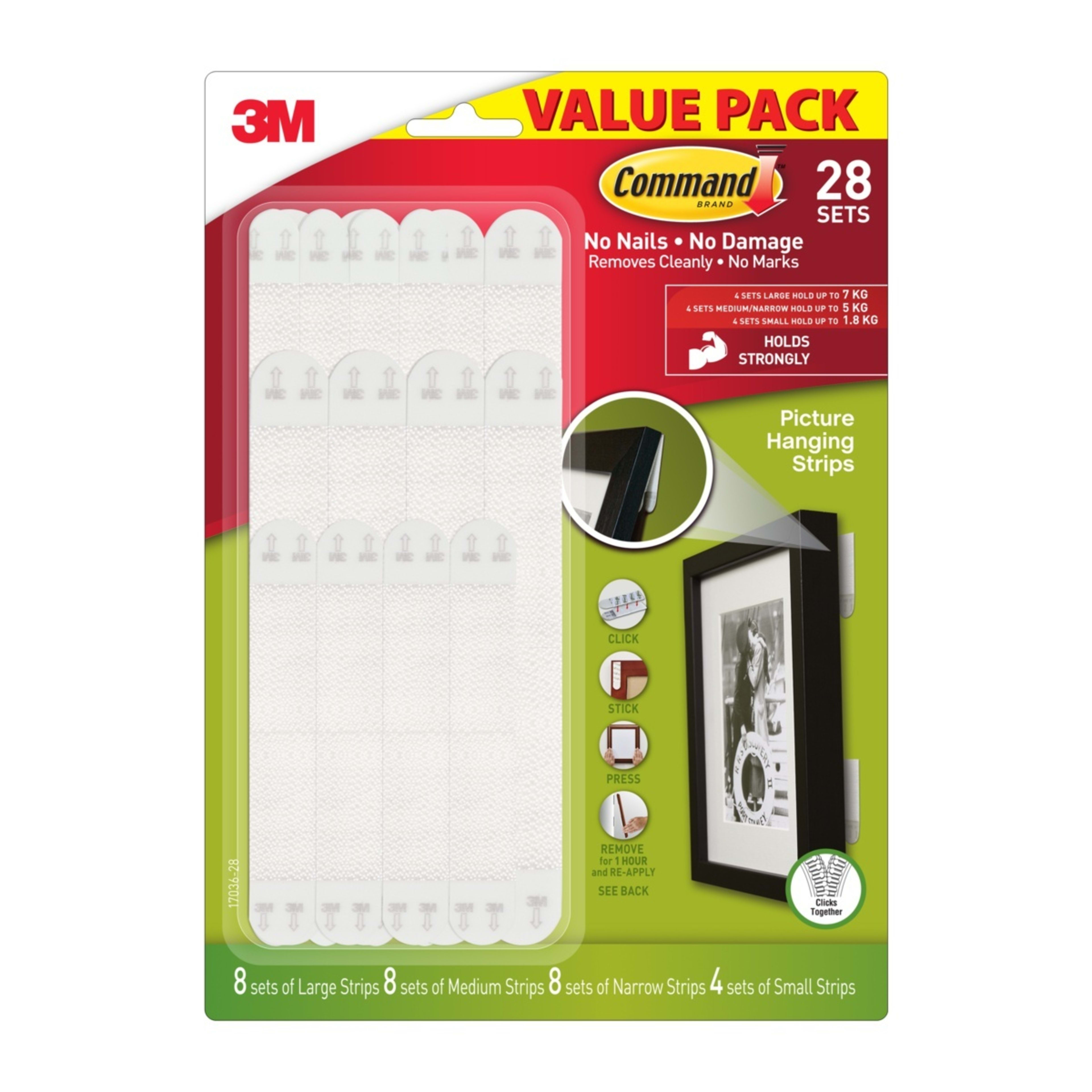 3M Command 28 Pack Picture Hanging Strips Value Pack