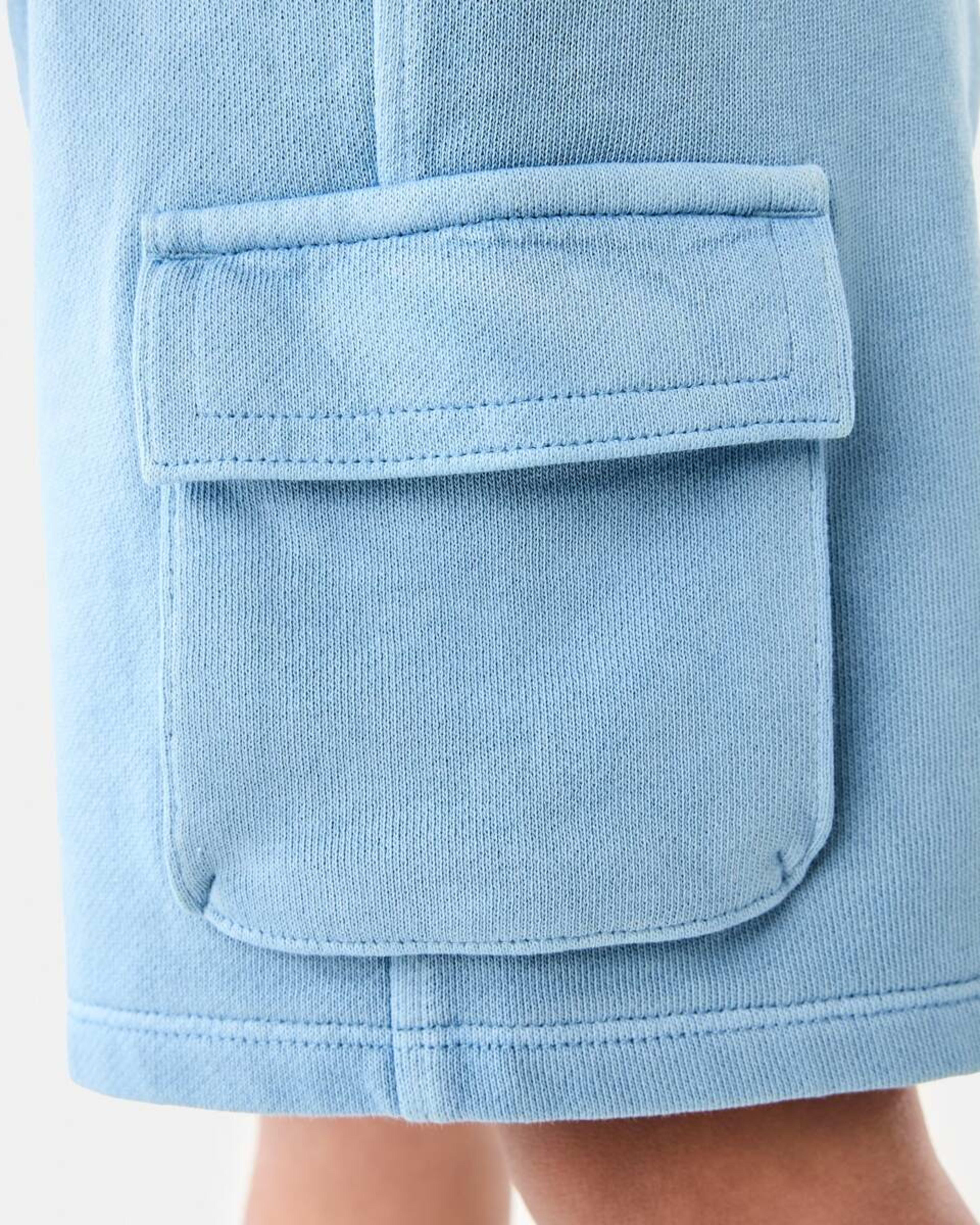 4 Washed Cargo Knit Shorts FADED DENIM, 4 of 6