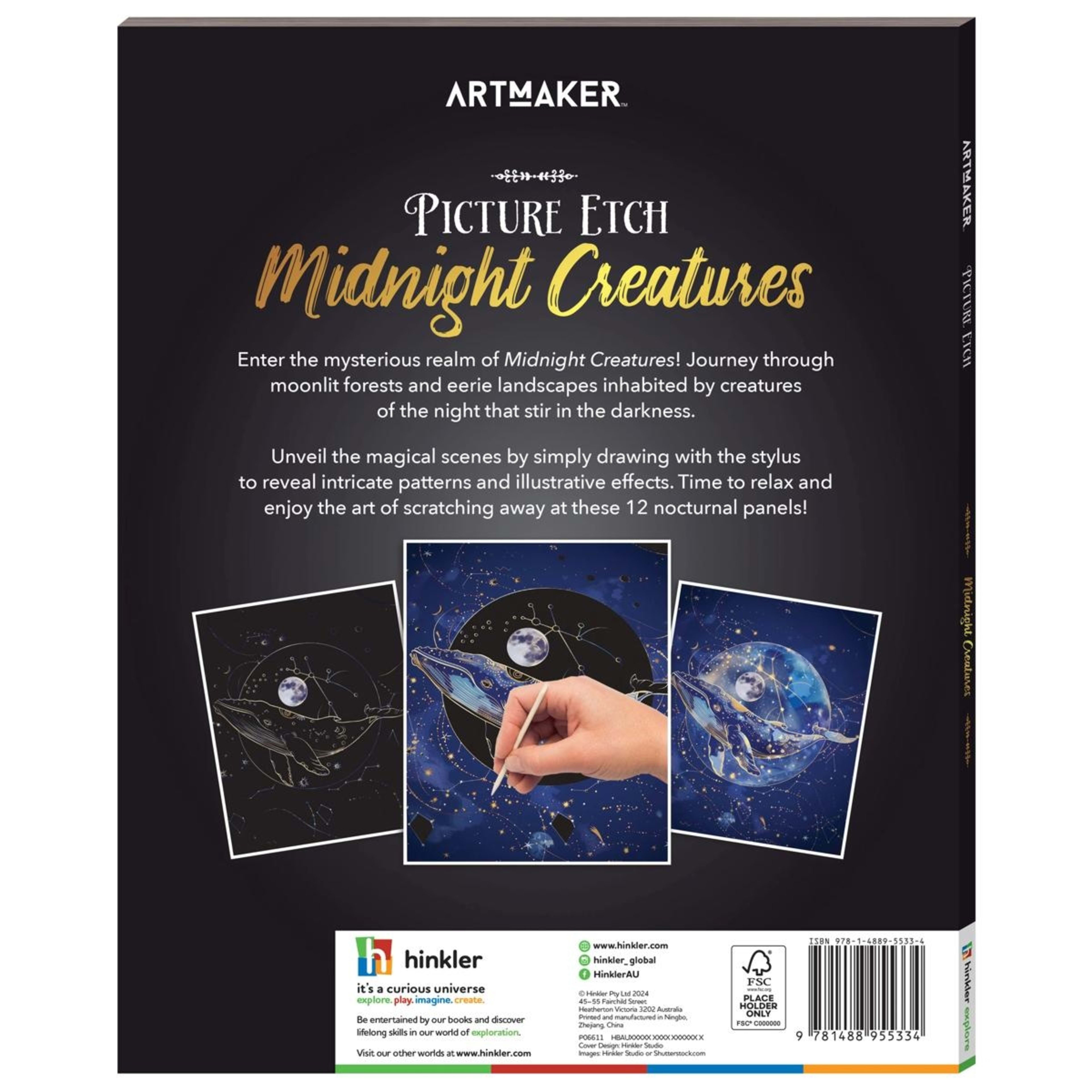4 Art Maker Picture Etch Midnight Creatures - Book, 4 of 4