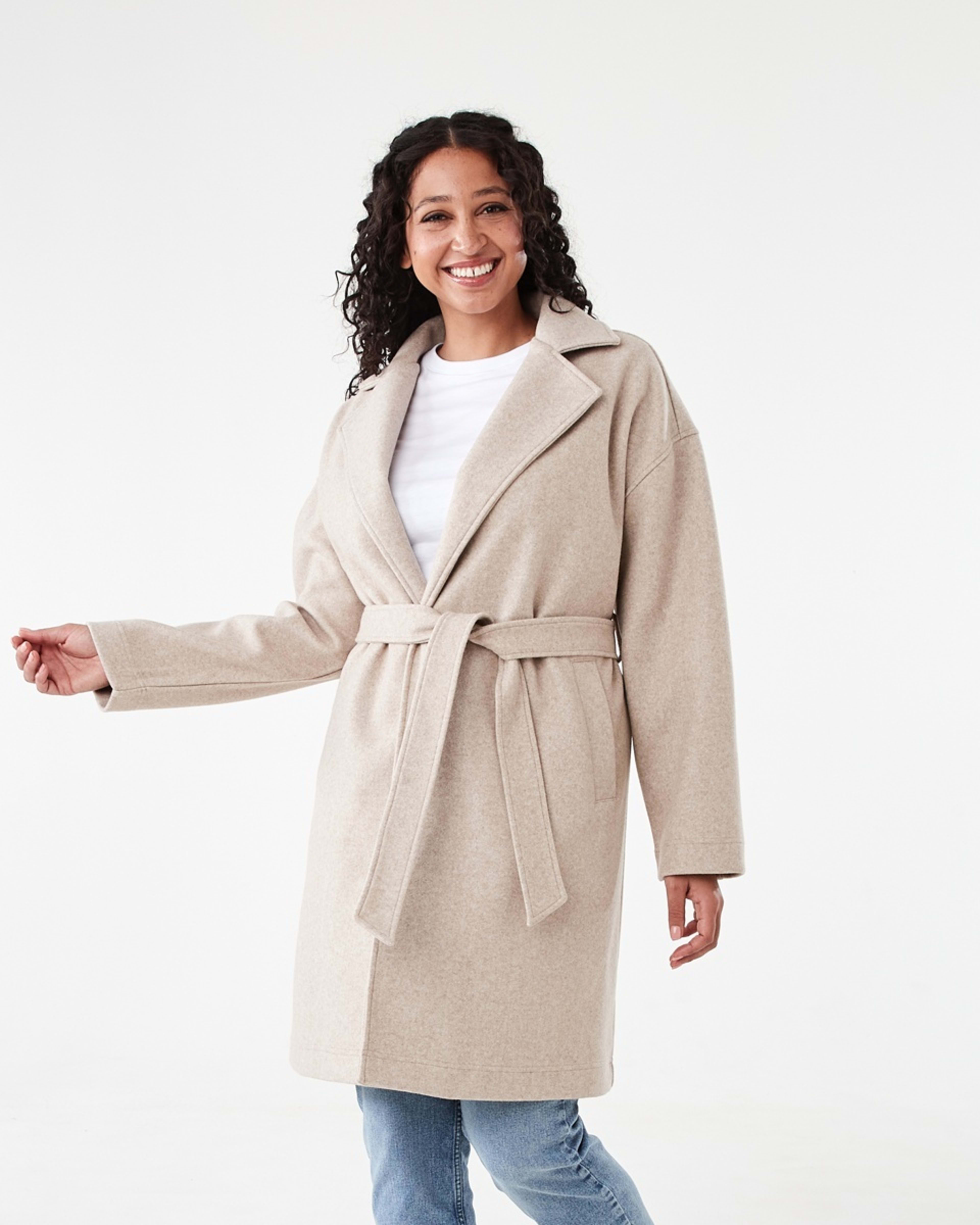2 Oversized Coat with Belt Loml Marle, 2 of 9