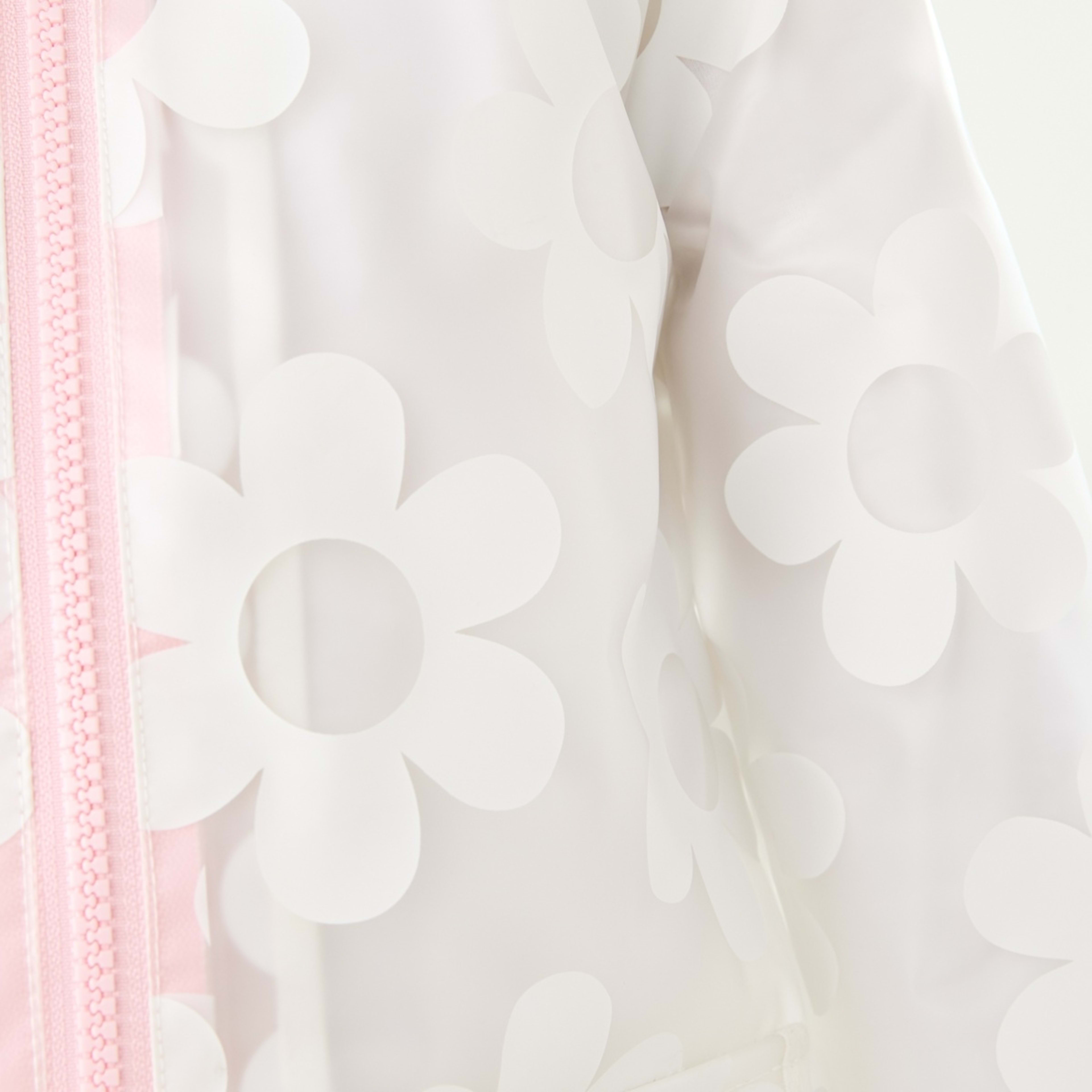 6 Print Rain Jacket Cocreation Flower White, 6 of 10
