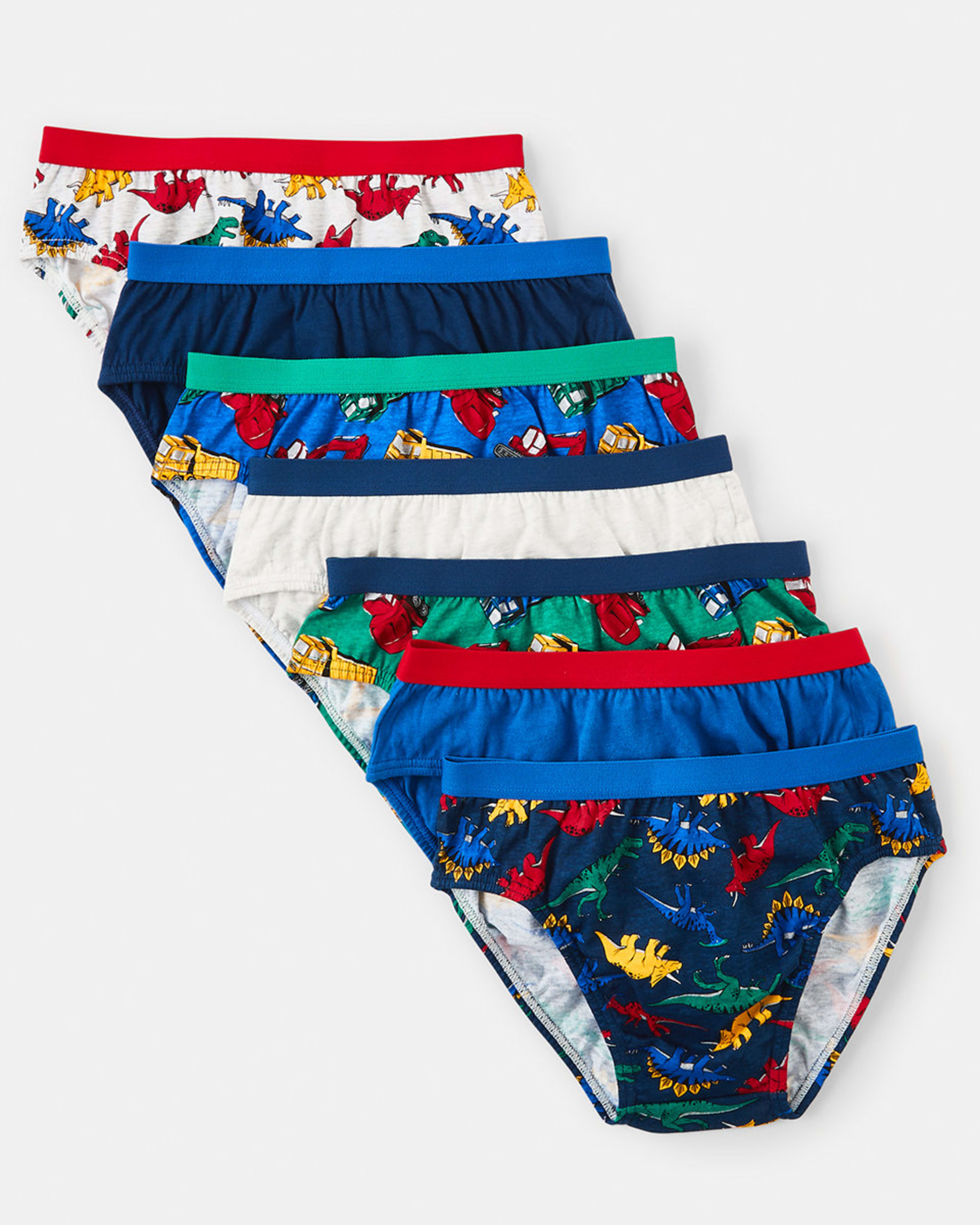 1 7 Pack Print Briefs Dino Truck, 1 of 10