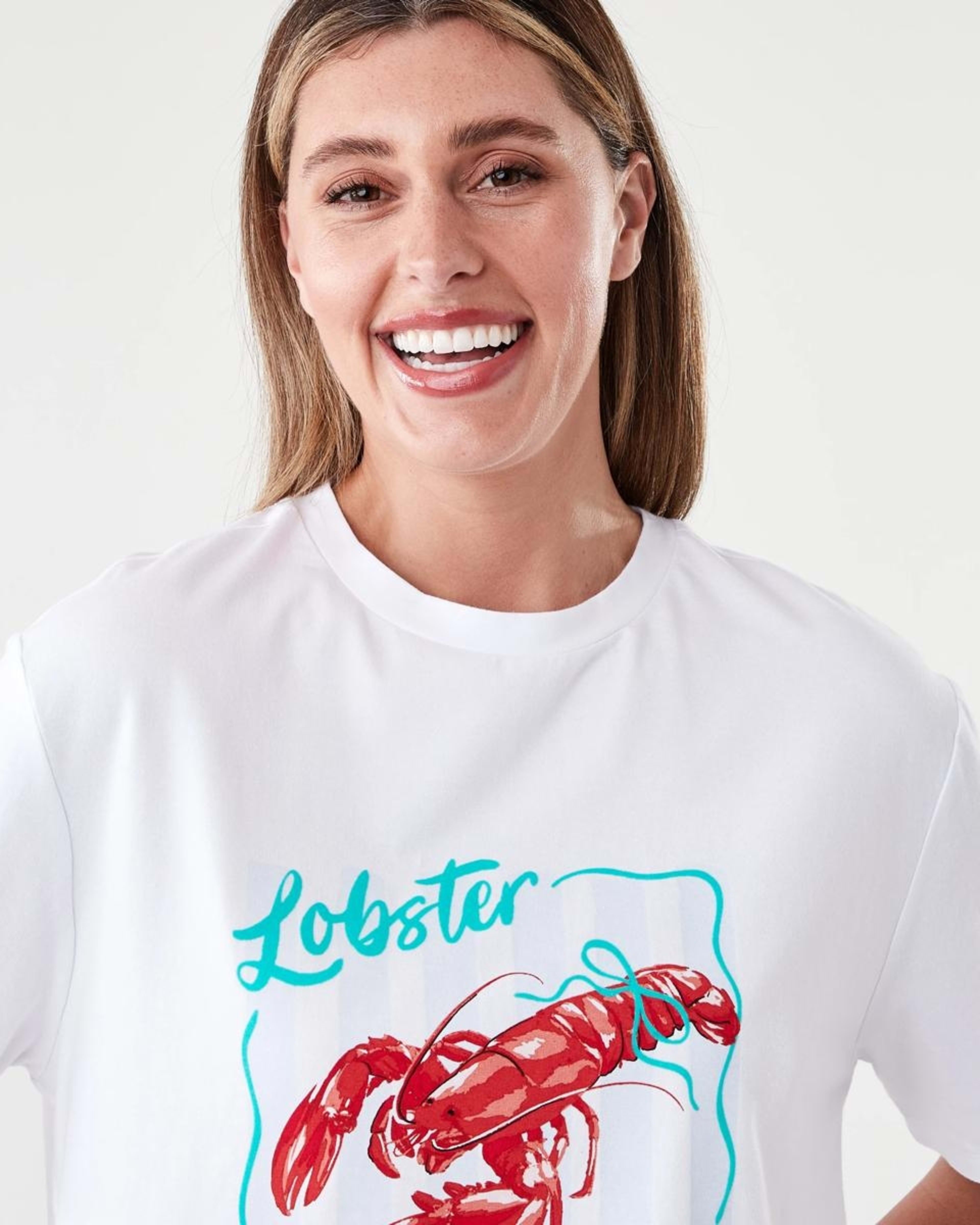 4 Print Knit T-shirt and Woven Shorts Pyjama Set Lobster, 4 of 8