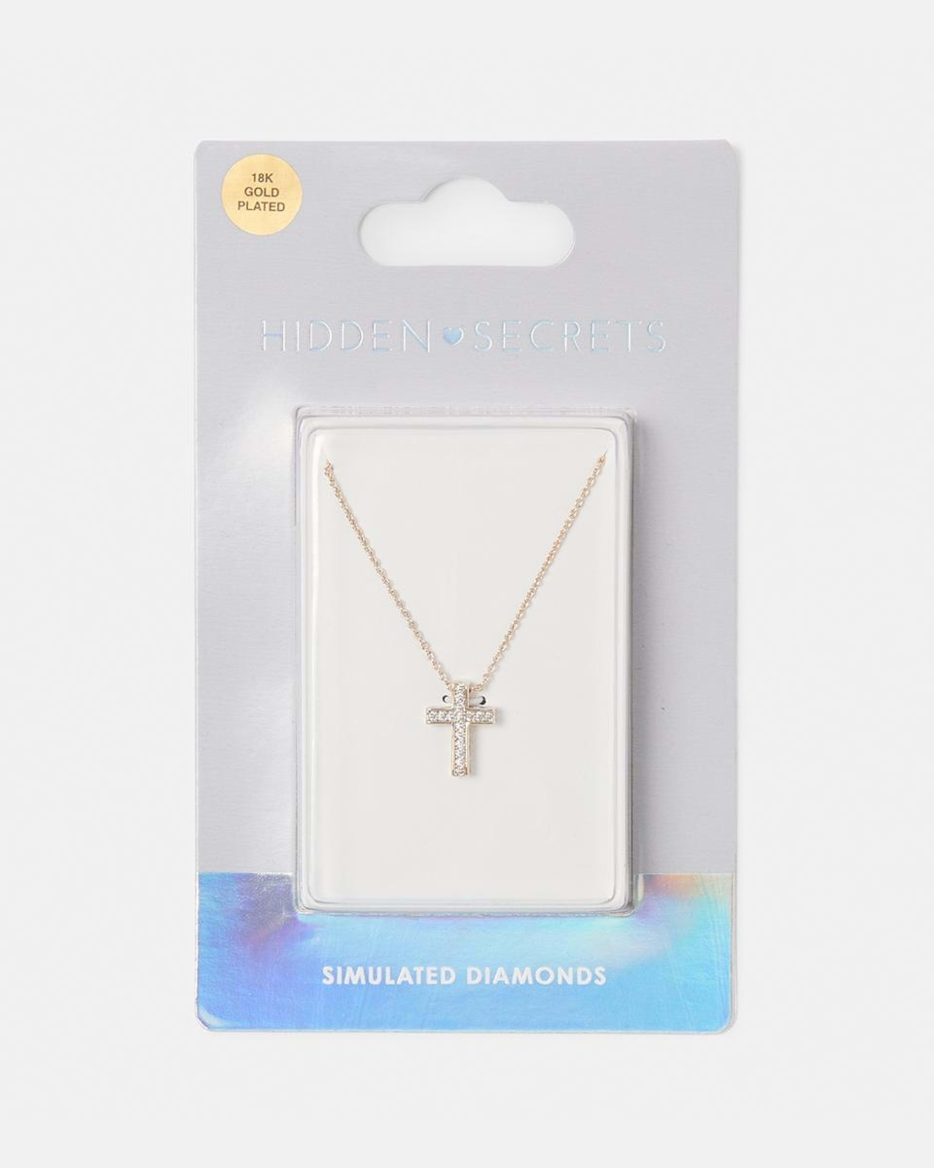 Petite Cross Necklace with Cubic Zirconia Pendant Gold Tone Kmart